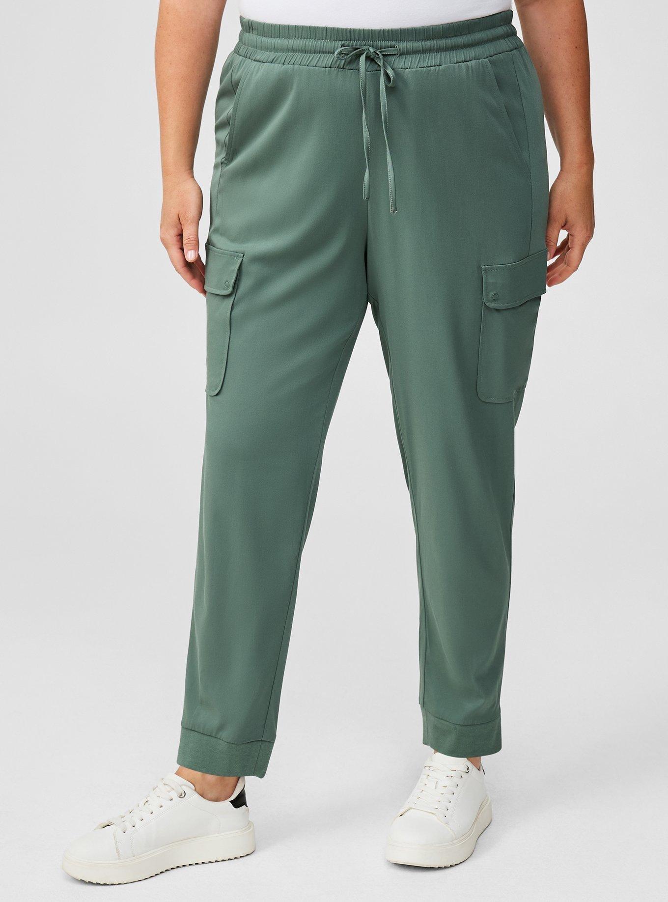 Relaxed Fit Jogger Stretch Challis Mid-Rise Cargo Pocket Pant
