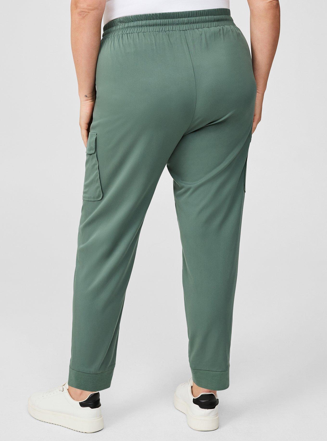 Relaxed Fit Jogger Stretch Challis Mid-Rise Cargo Pocket Pant