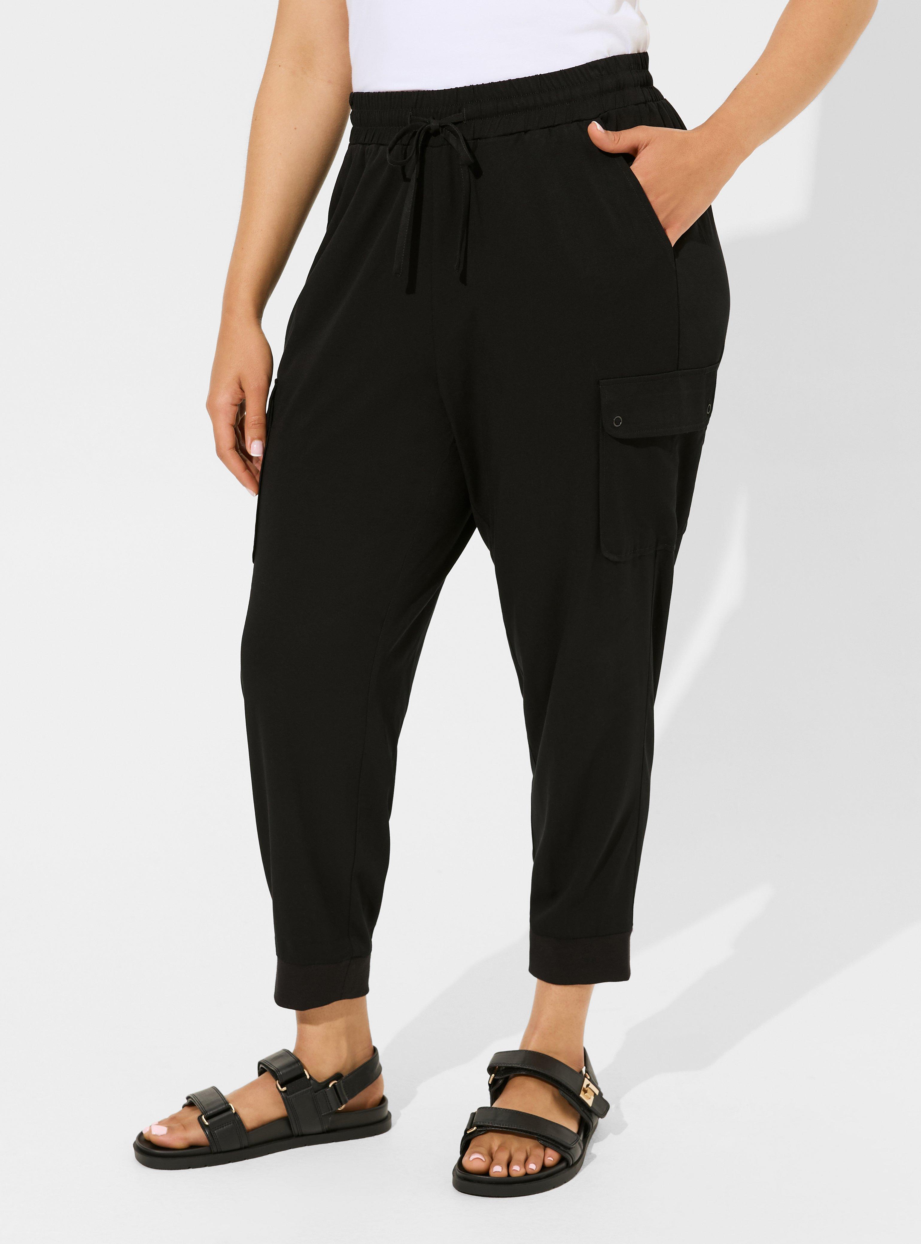 Plus Size - Relaxed Fit Jogger Stretch Challis Mid-Rise Cargo Pocket Pant -  Torrid