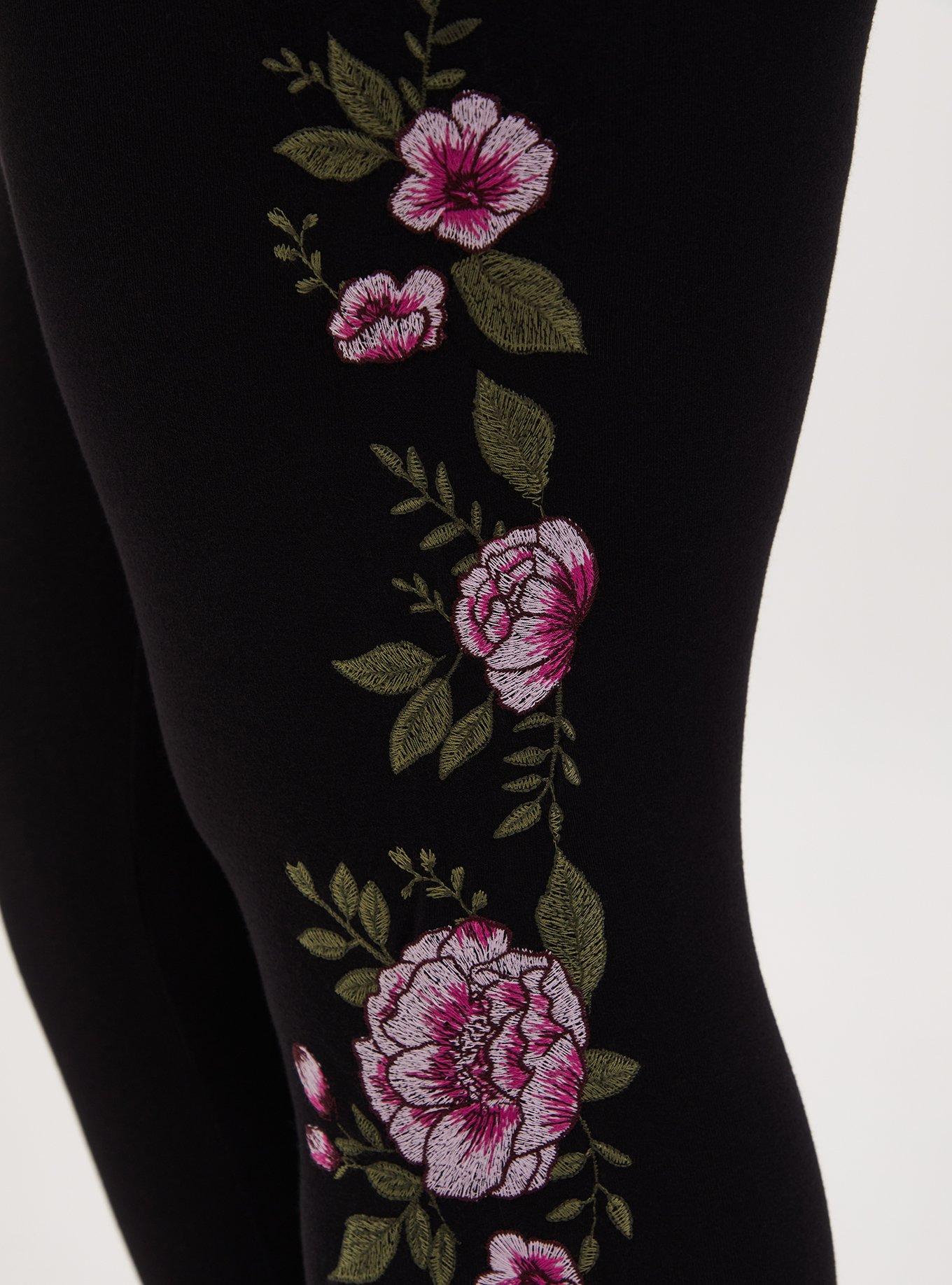 Plus Size - Premium Legging - Floral Black - Torrid