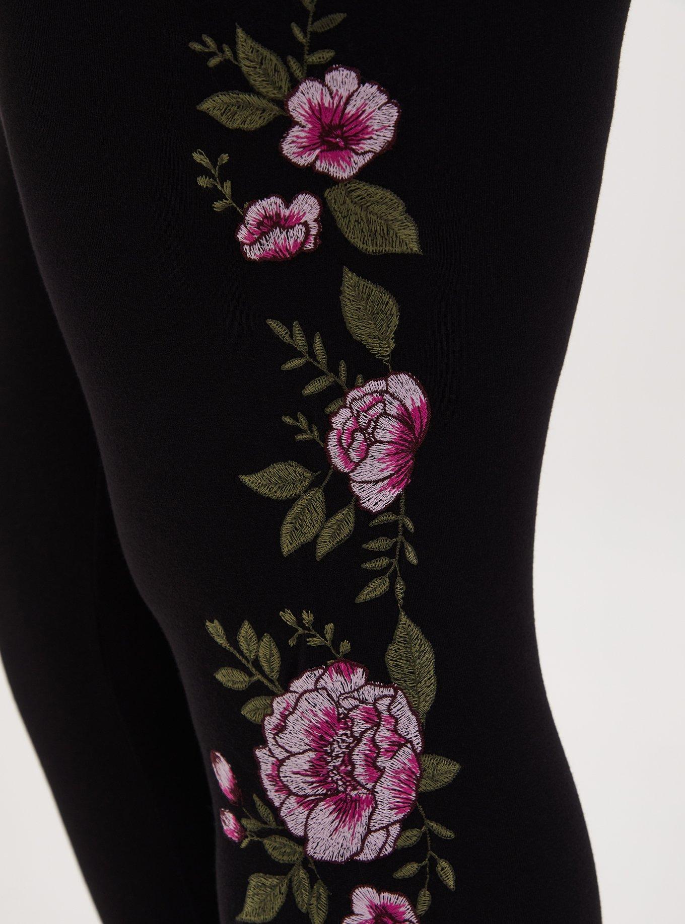 NWT Torrid Plus Size 2 2X 18/20 COMFORT WAIST CROP PREMIUM LEGGING -SKULL  FLORAL