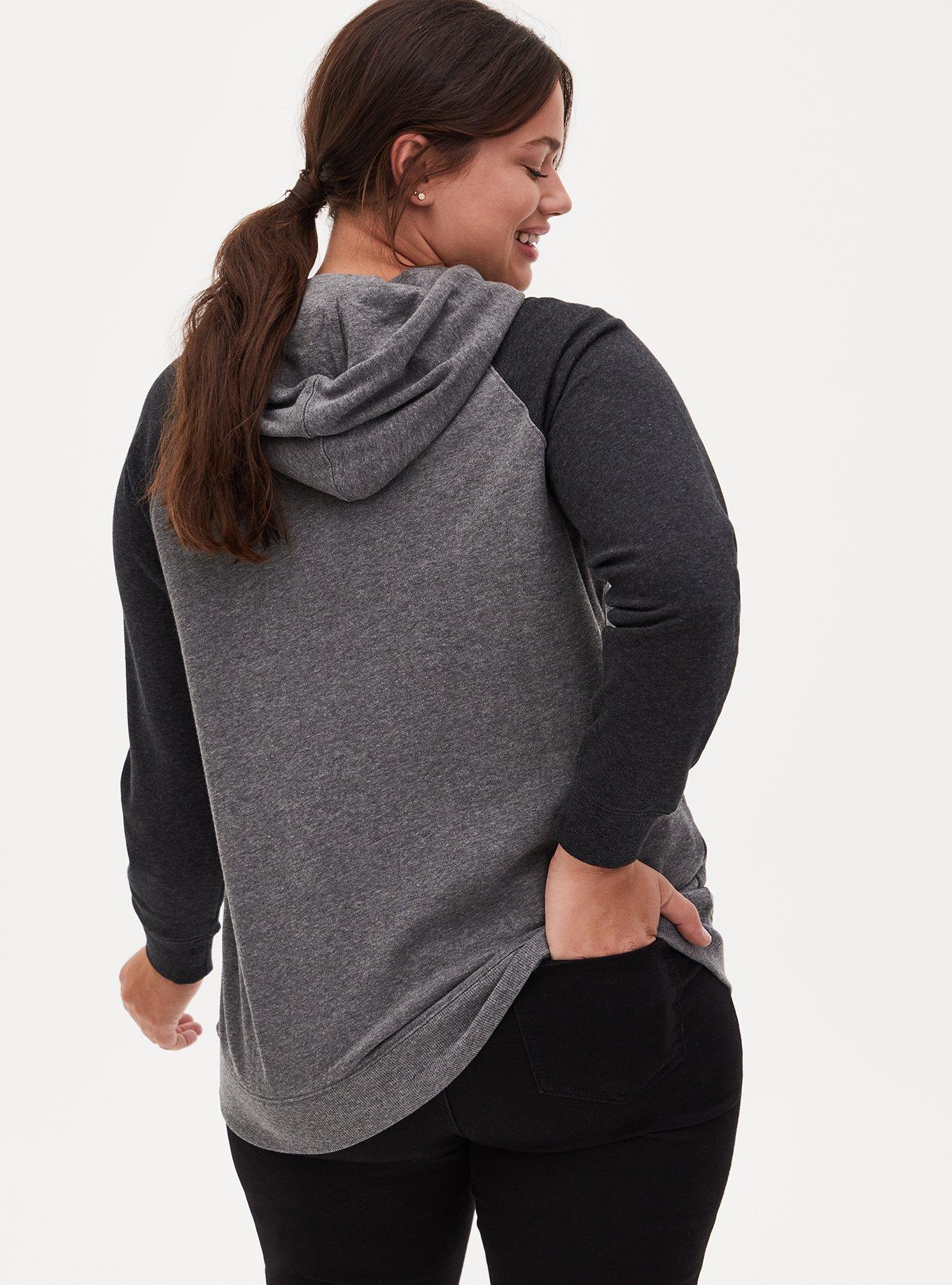 NFL Pittsburgh Steelers Football Grey & Black Terry Raglan Hoodie, MEDIUM HEATHER GREY, alternate