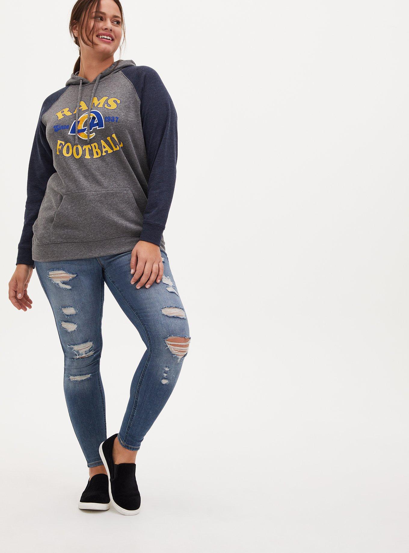 Plus Size - NFL Chicago Bears Football Grey & Navy Terry Raglan Hoodie -  Torrid