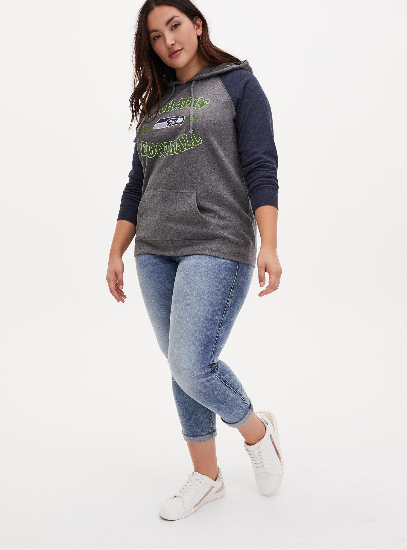 Plus Size - NFL Seattle Seahawks Classic Fit Long Sleeve Raglan Tee -  Cotton Navy - Torrid