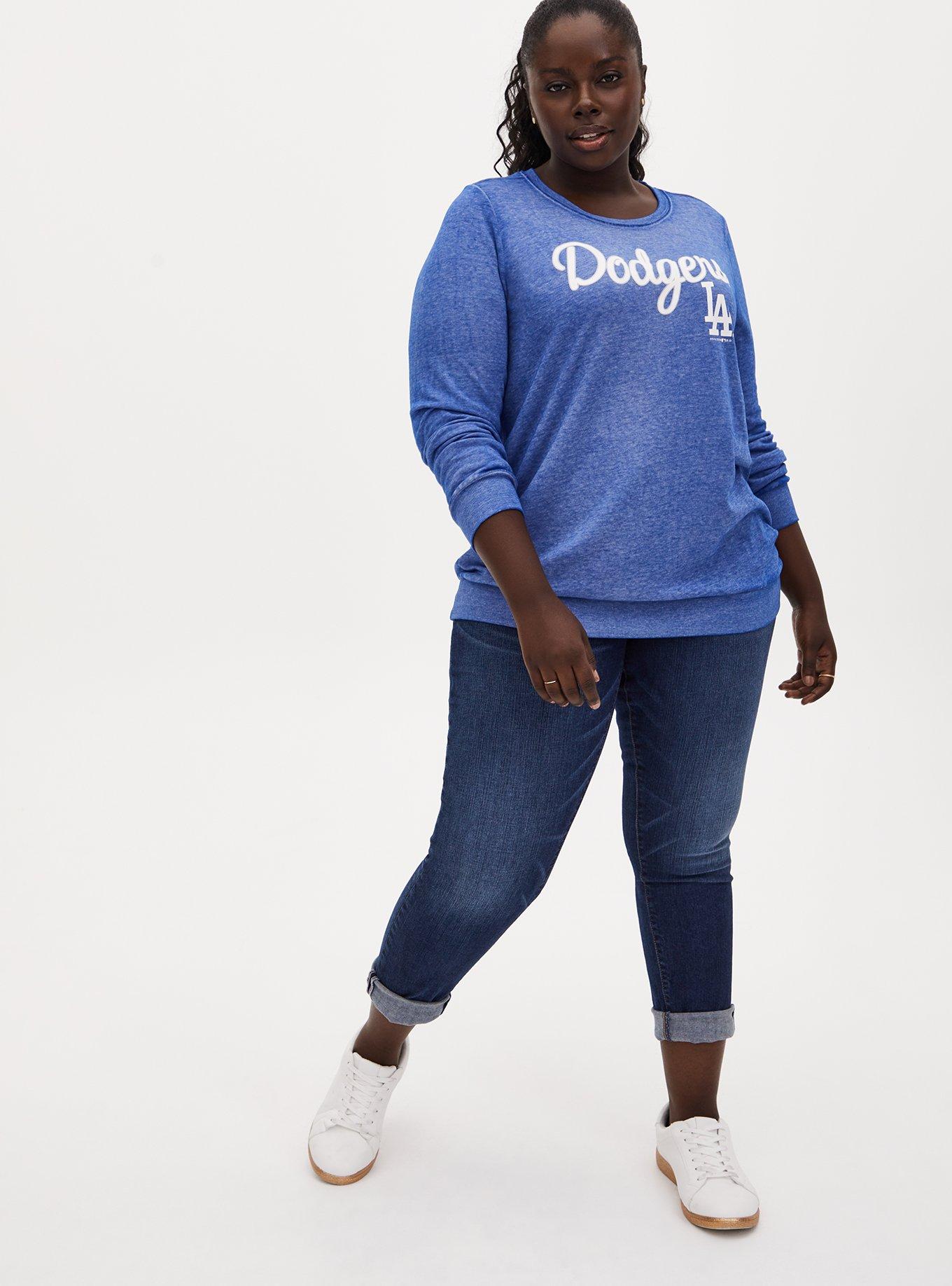 Plus Size MLB Los Angeles Dodgers Blue Burnout Sweatshirt Torrid