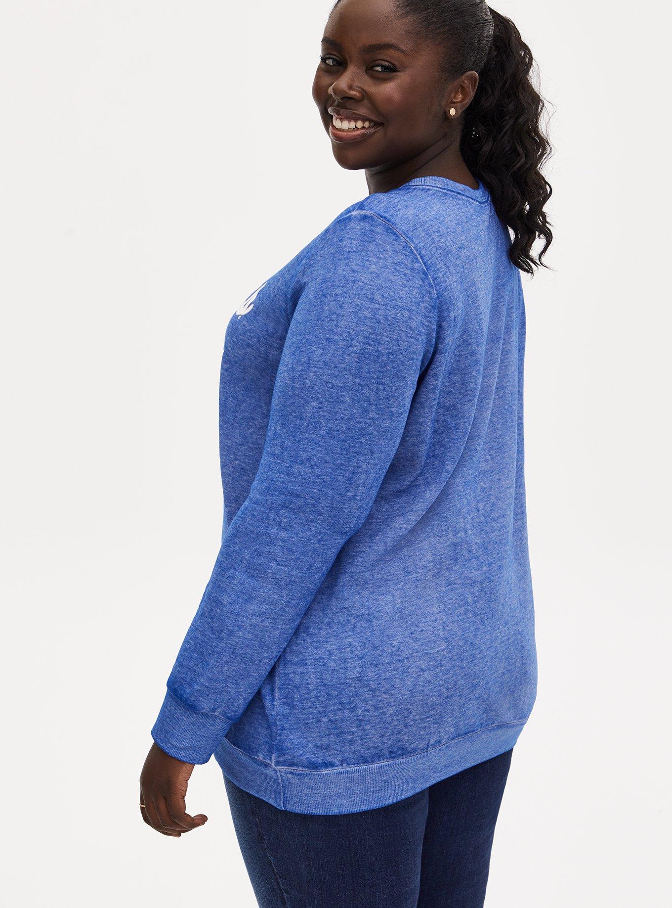 Plus Size - MLB Los Angeles Dodgers Blue Burnout Sweatshirt - Torrid