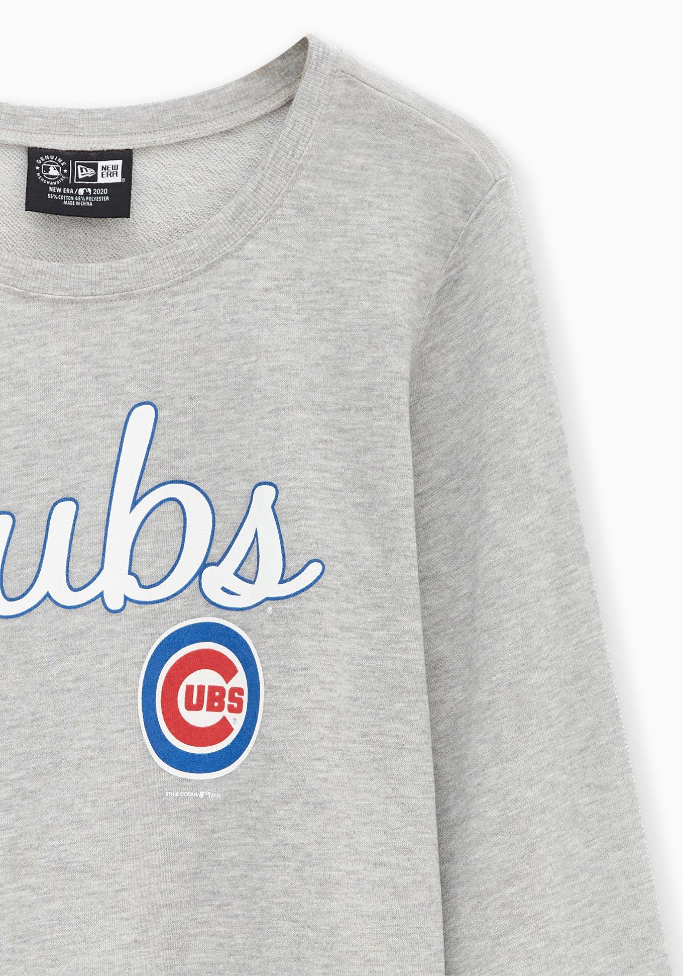 Plus Size - MLB Chicago Cubs Grey Burnout Sweatshirt - Torrid