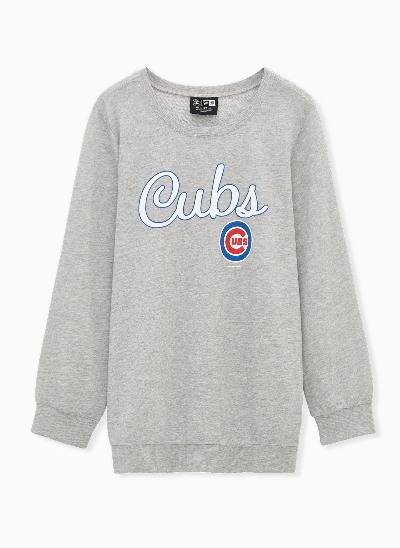 Plus Size - MLB Chicago Cubs Grey Burnout Sweatshirt - Torrid