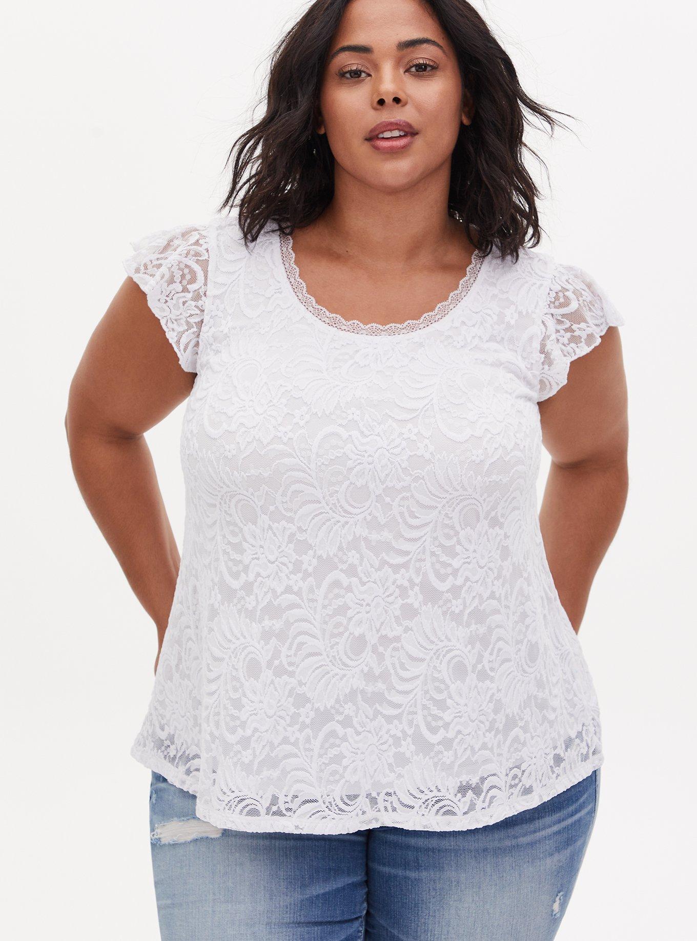 Torrid white 2024 lace top