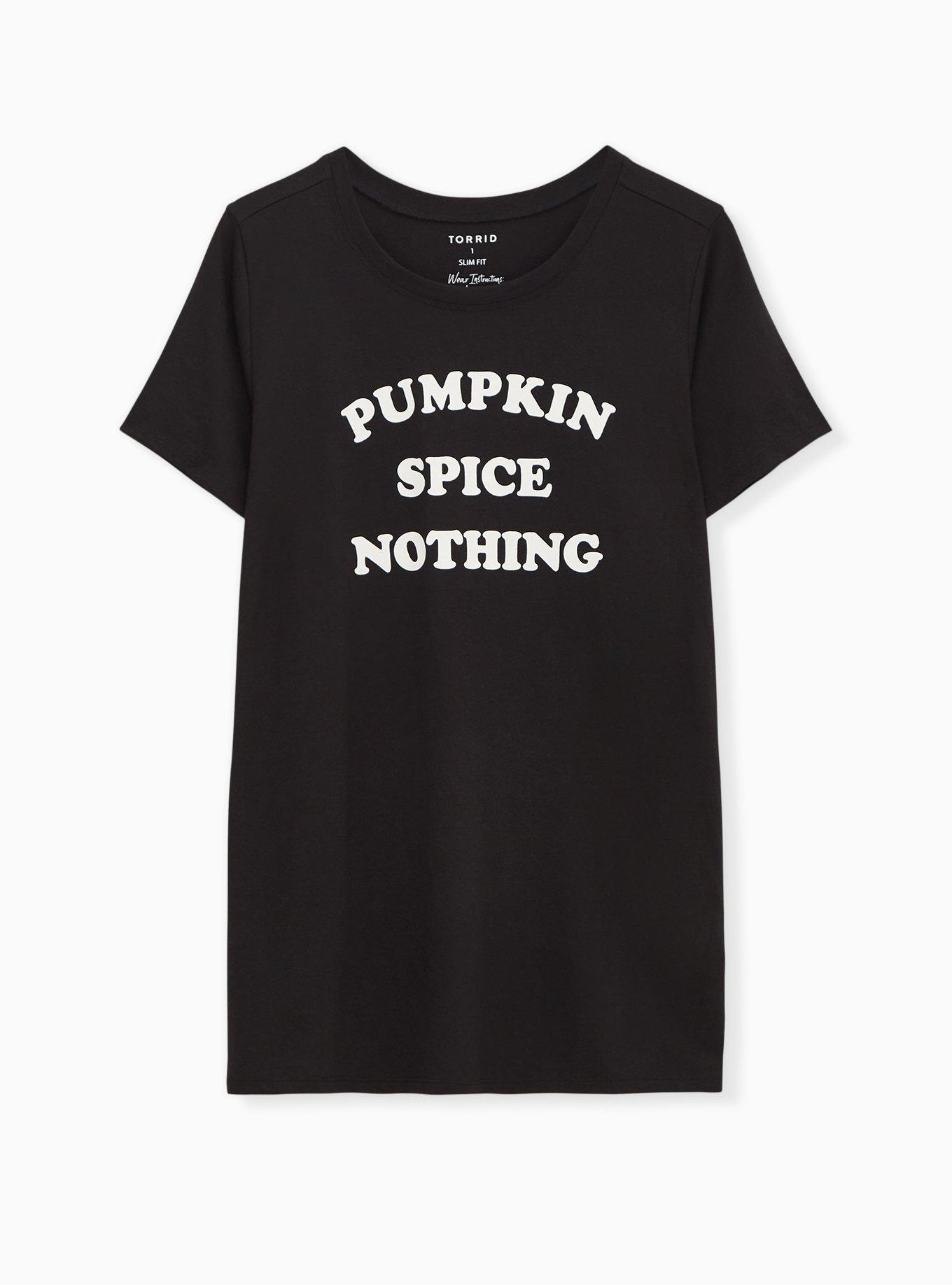 Pumpkin Spice Nothing Slim Fit Crew Tee - Black, DEEP BLACK, hi-res