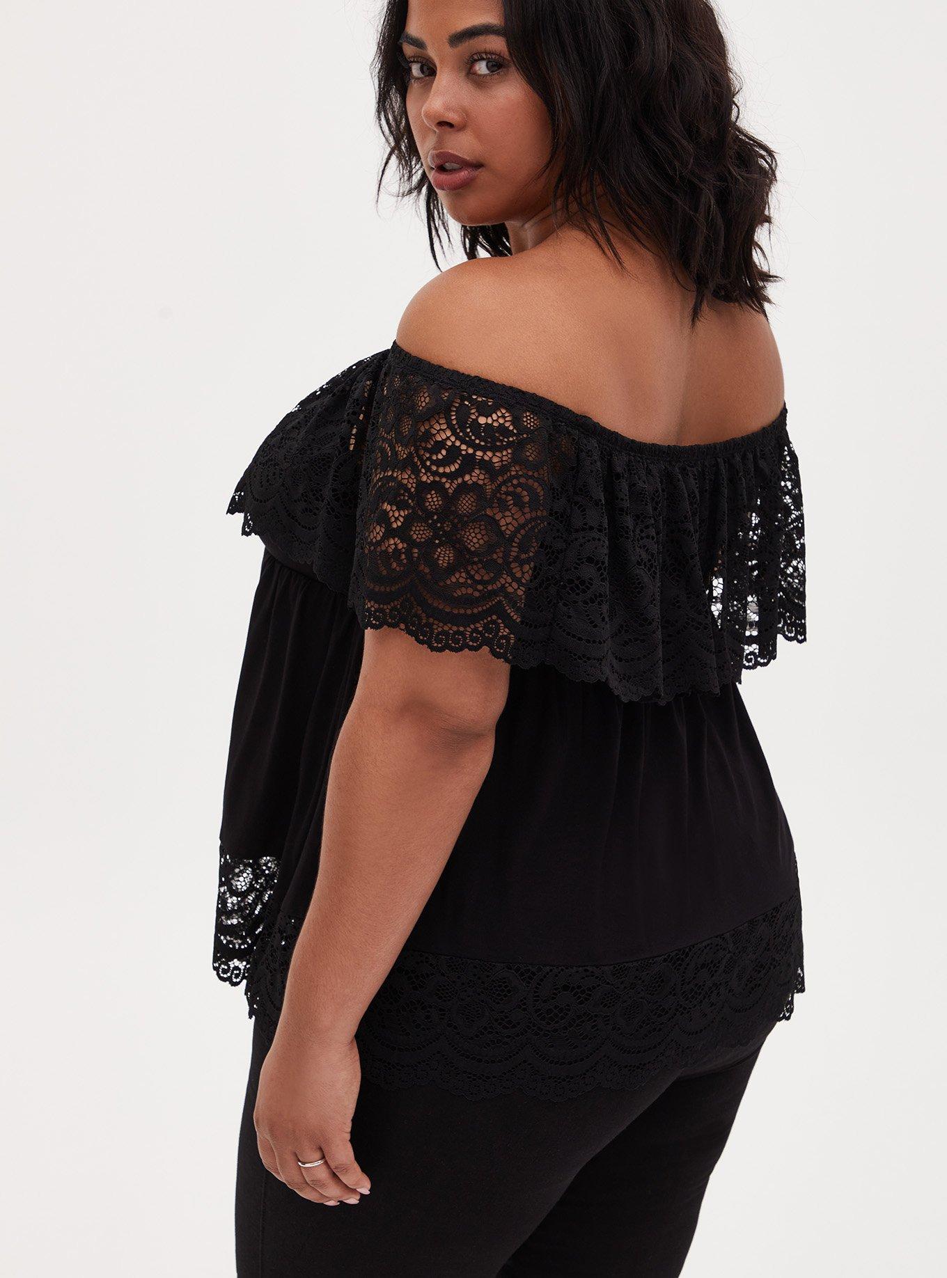 トップス THEREDTHREAD S split lace tops black THEREDTHREAD / ザレッドスレッド】S split lace tops