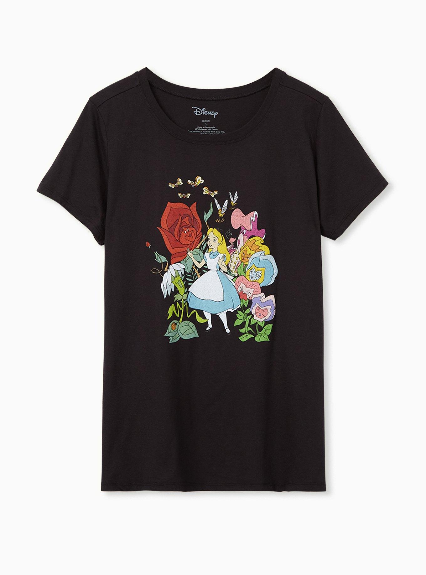 Plus Size - Disney Alice In Wonderland Black Crew Neck Top - Torrid