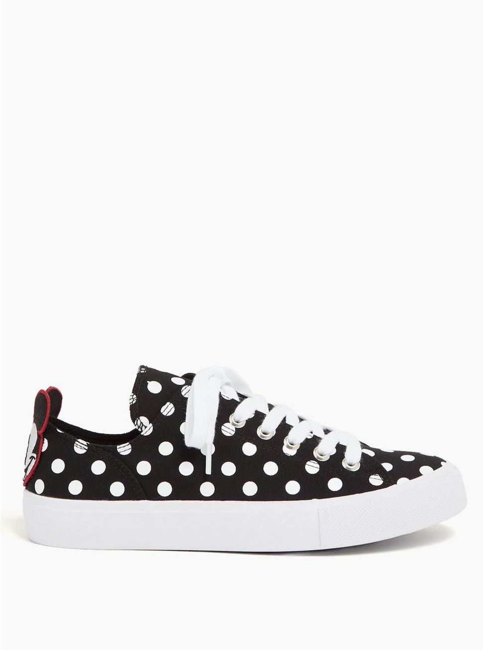 Plus Size - Disney Mickey Mouse Polka Dot Black Canvas Lace-Up Sneaker ...