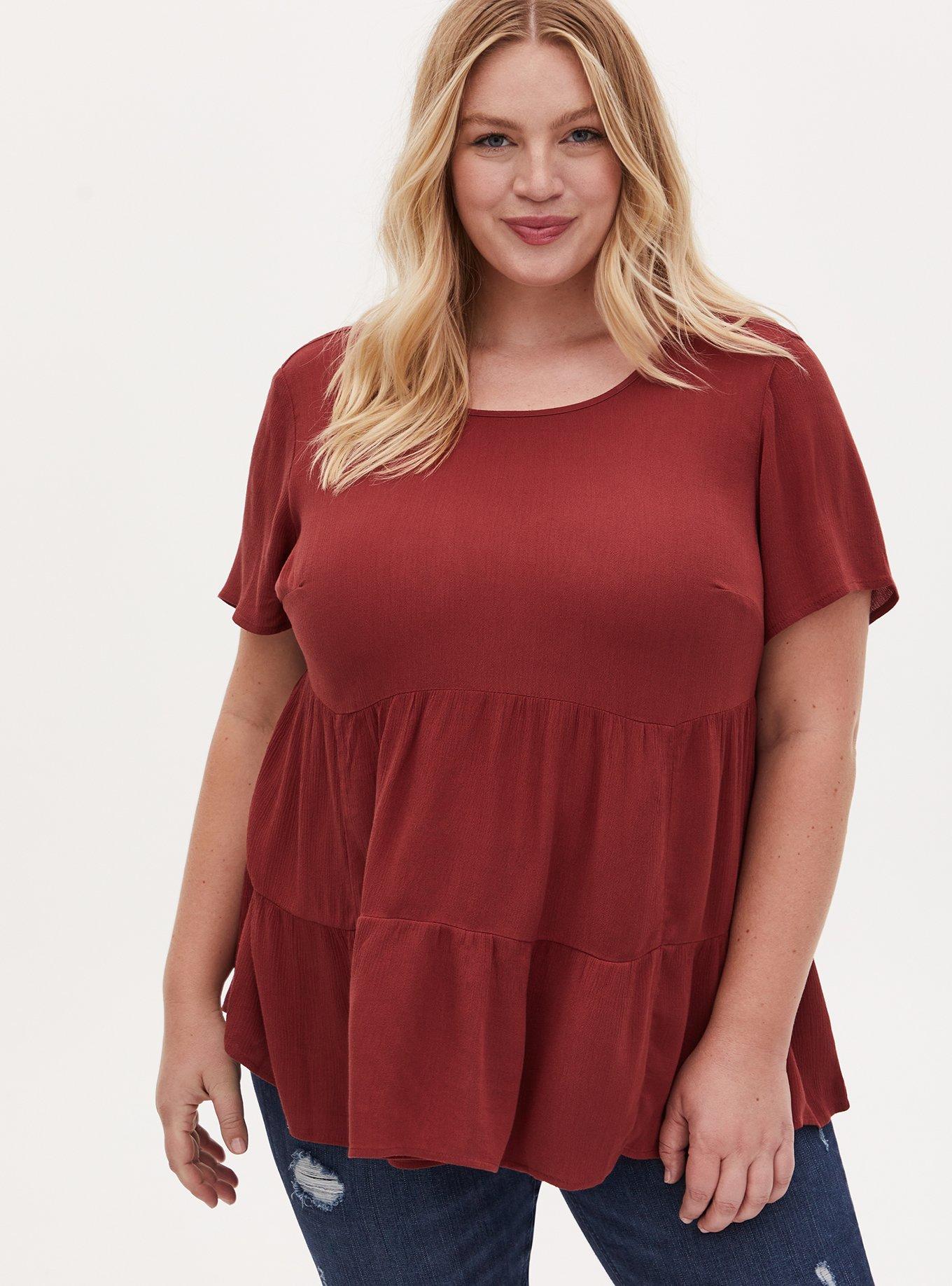 Rayon Crepe Tiered Top