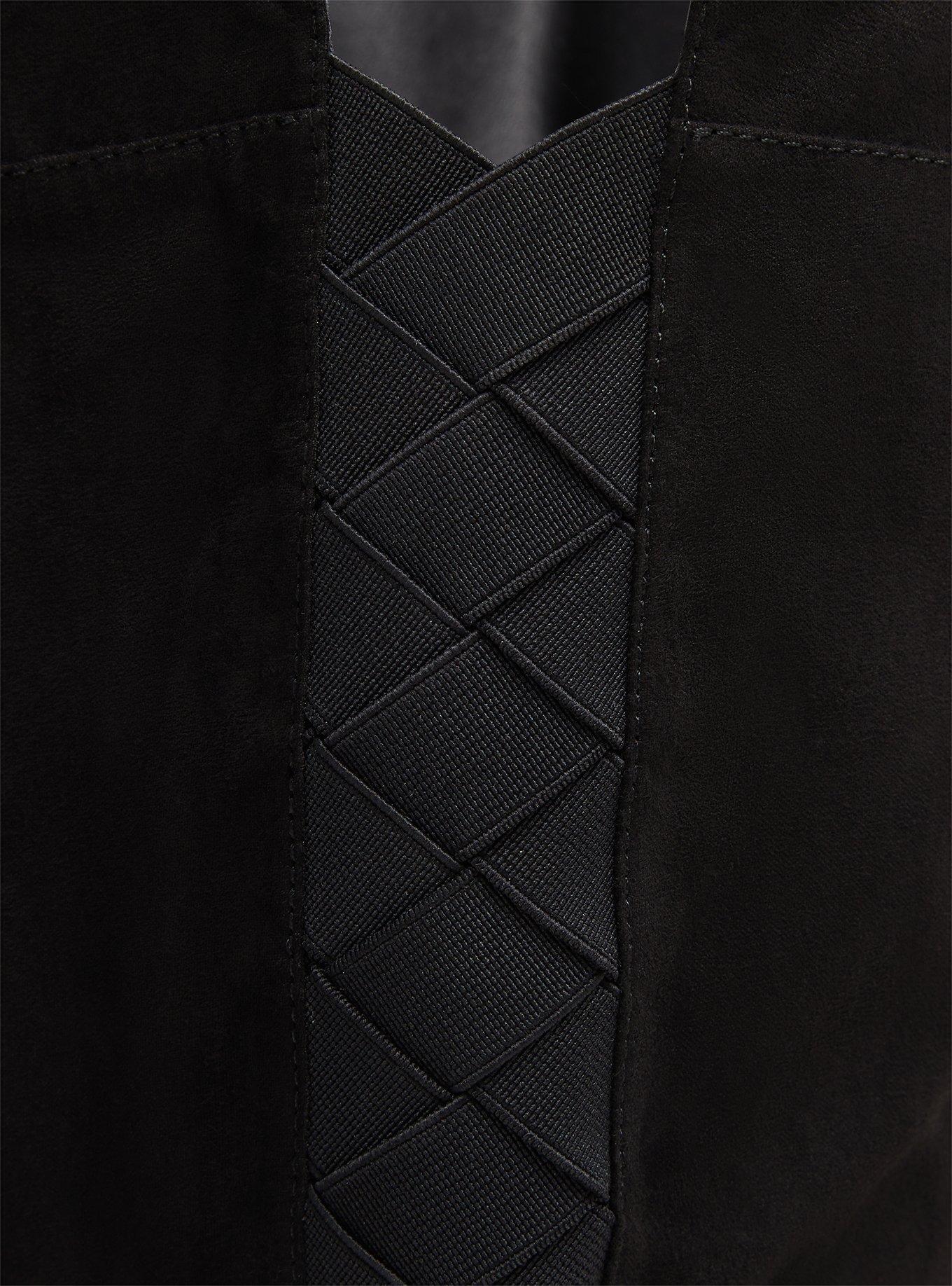 Black Faux Suede Woven Over-The-Knee Boot (WW), BLACK, alternate