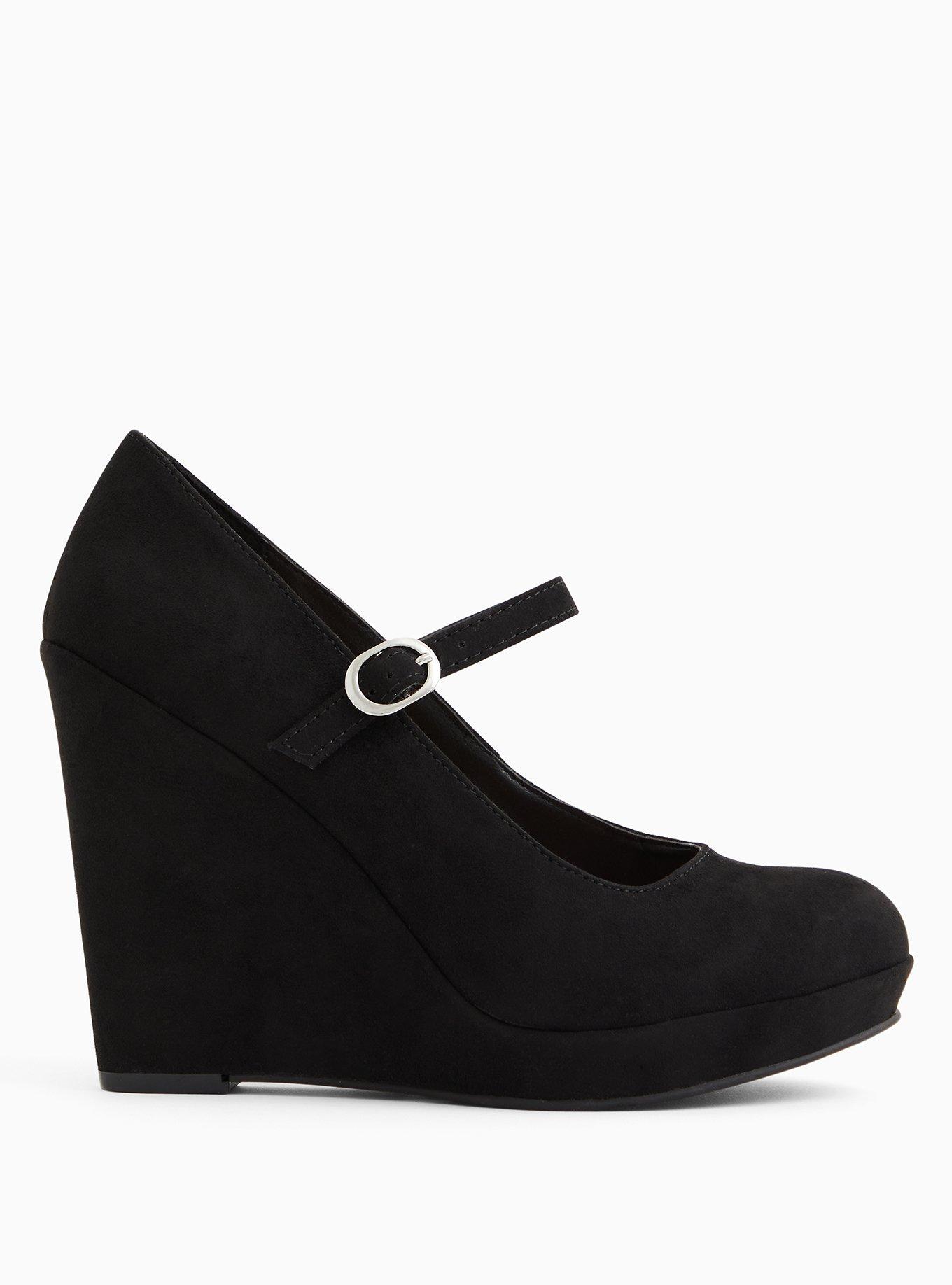 Black wedge mary online jane shoes