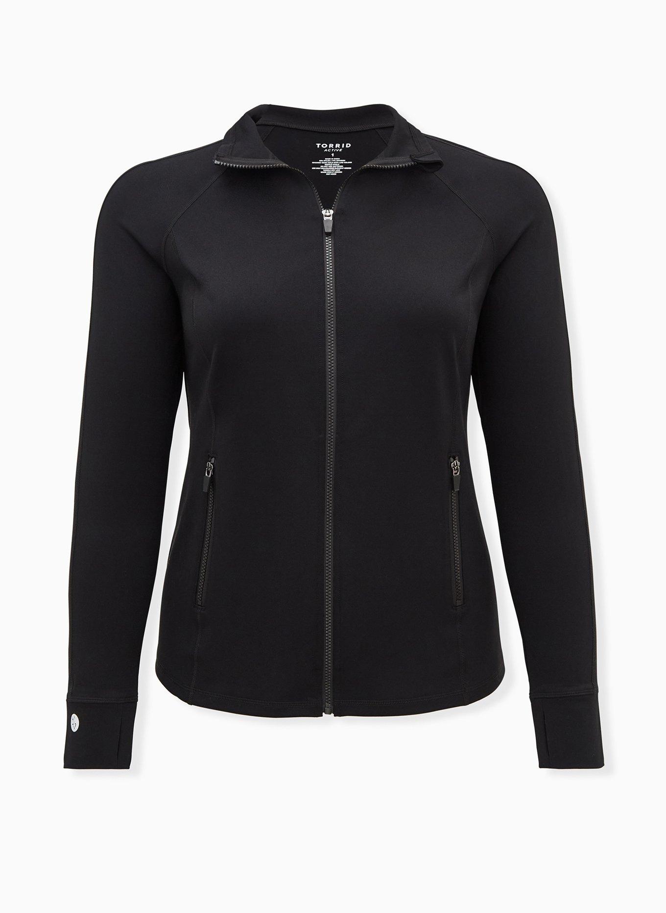 Plus Size Active Zip Jacket Performance Core Black Torrid