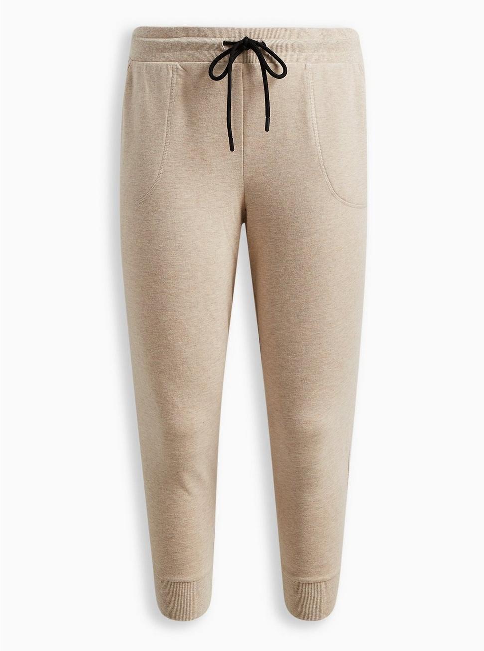 Plus Size Everyday Fleece Crop Active Jogger In Classic Fit, OATMEAL, hi-res