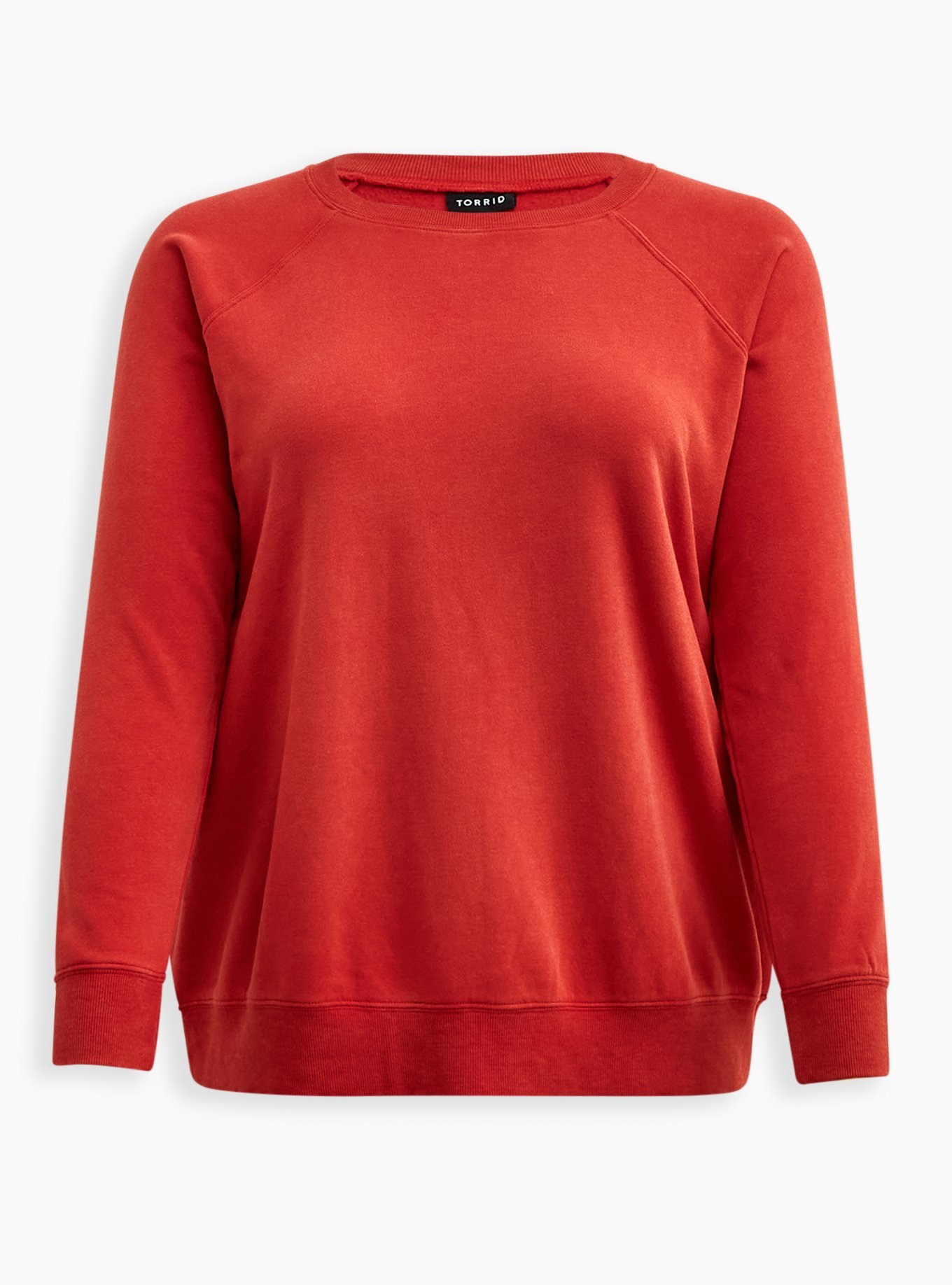 Plus Size - Classic Fit Cozy Fleece Crew Neck Raglan Sweatshirt - Torrid