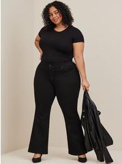 Plus Size Bombshell Flare Premium Stretch High-Rise Jean, BLACK, alternate