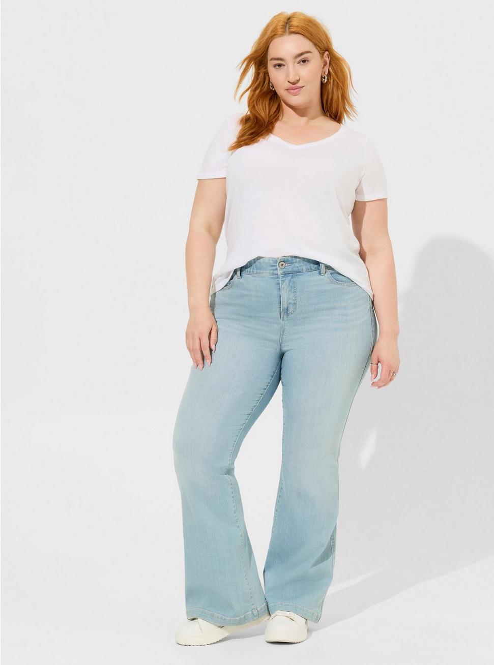 Plus Size Bombshell Flare Premium Stretch High-Rise Jean, CALABASAS, hi-res