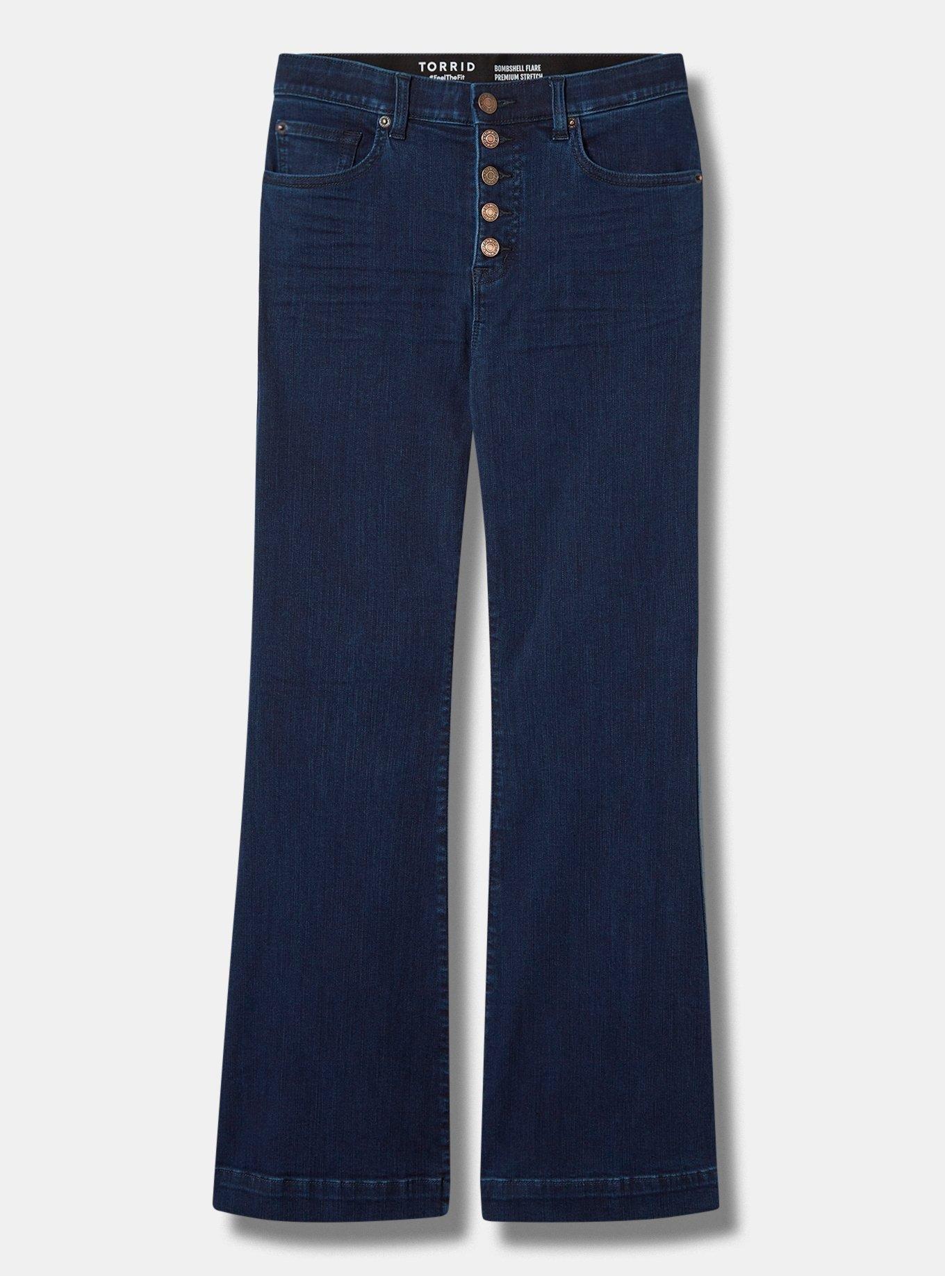 AEO Hi-Rise Flare Jeans - Blue Haven Size: 14