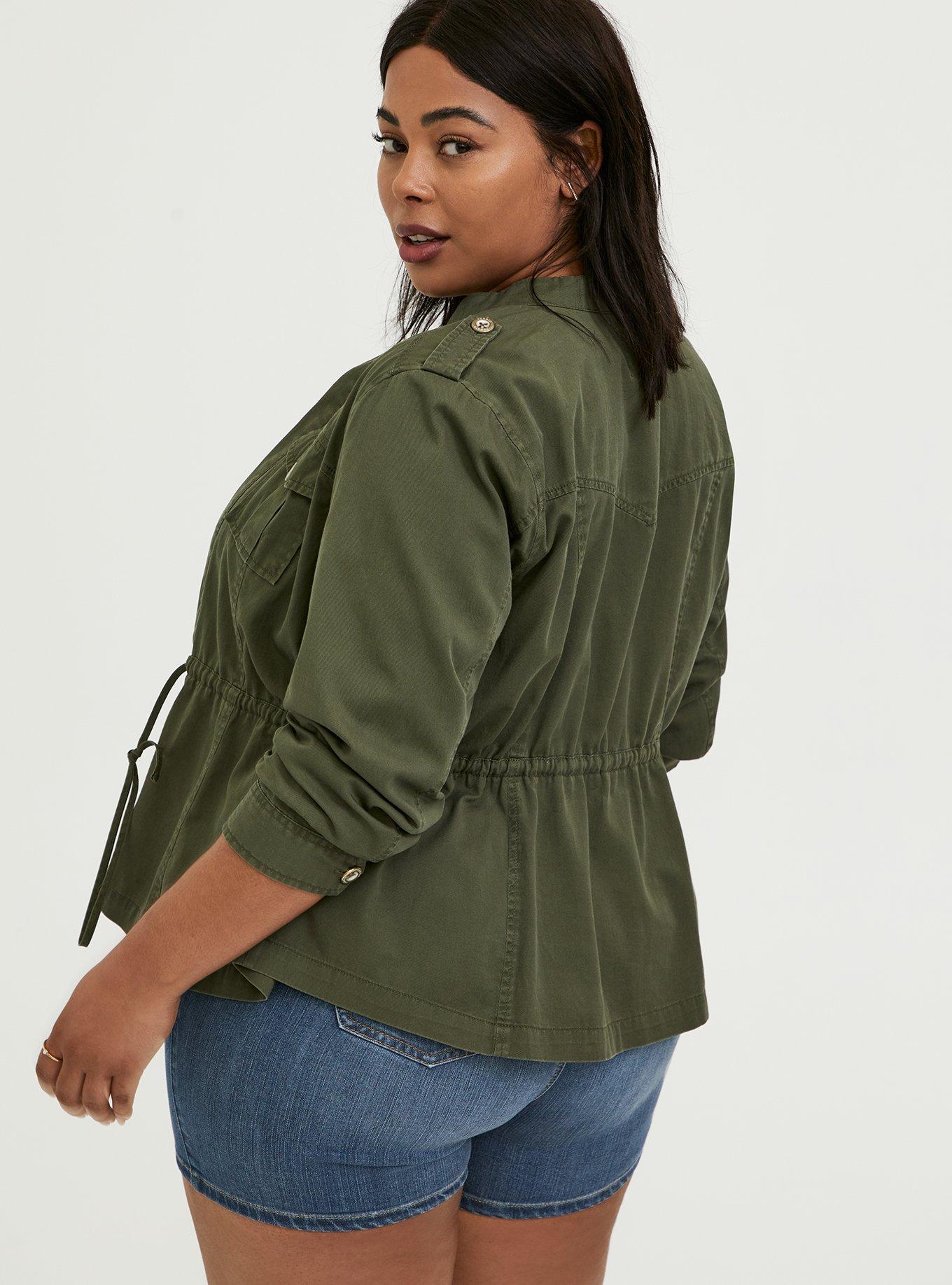 Plus Size - Twill Peplum Jacket - Torrid