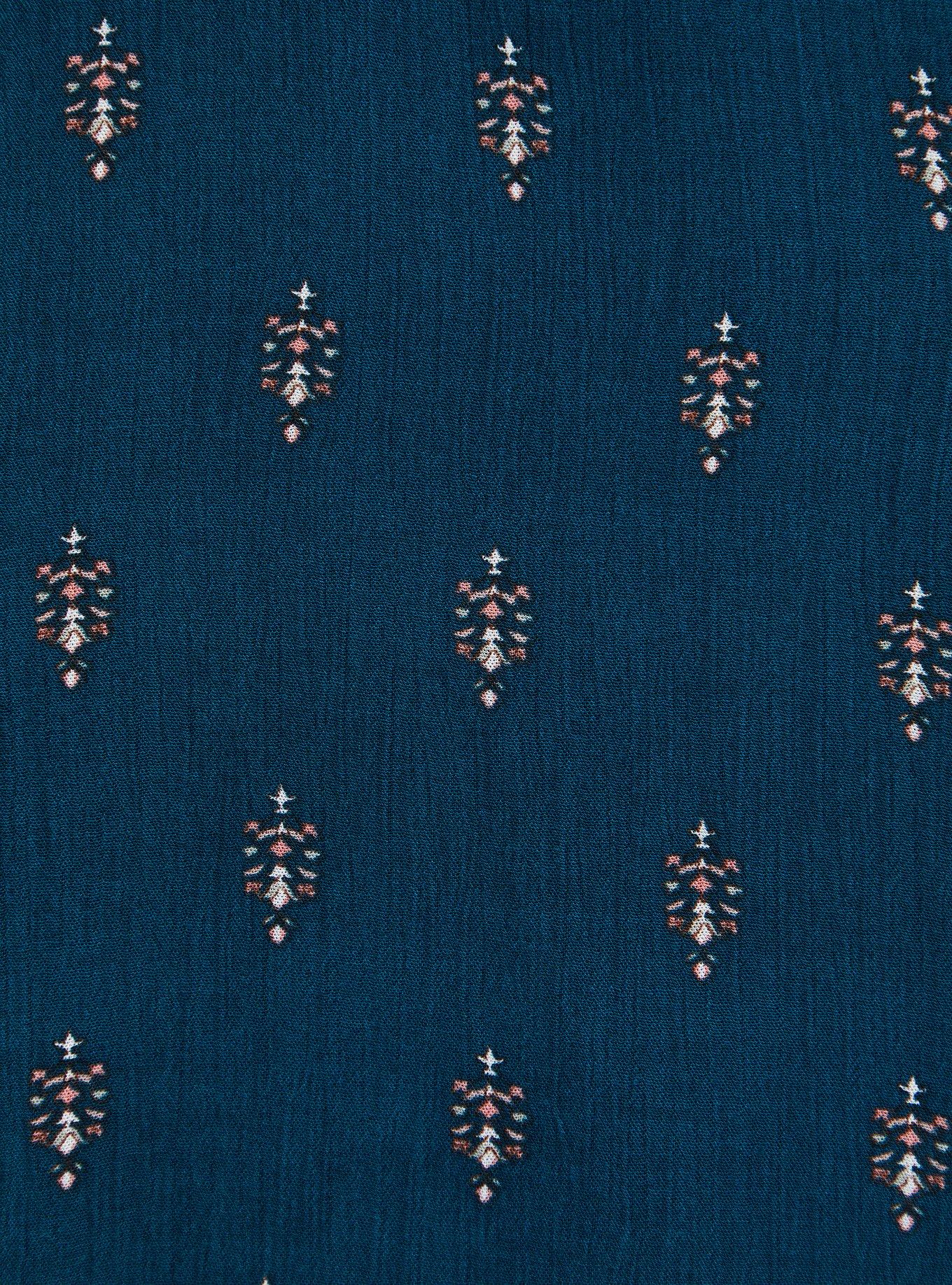 Mini Gauze Lace-Up Skater Dress, TEAL, alternate