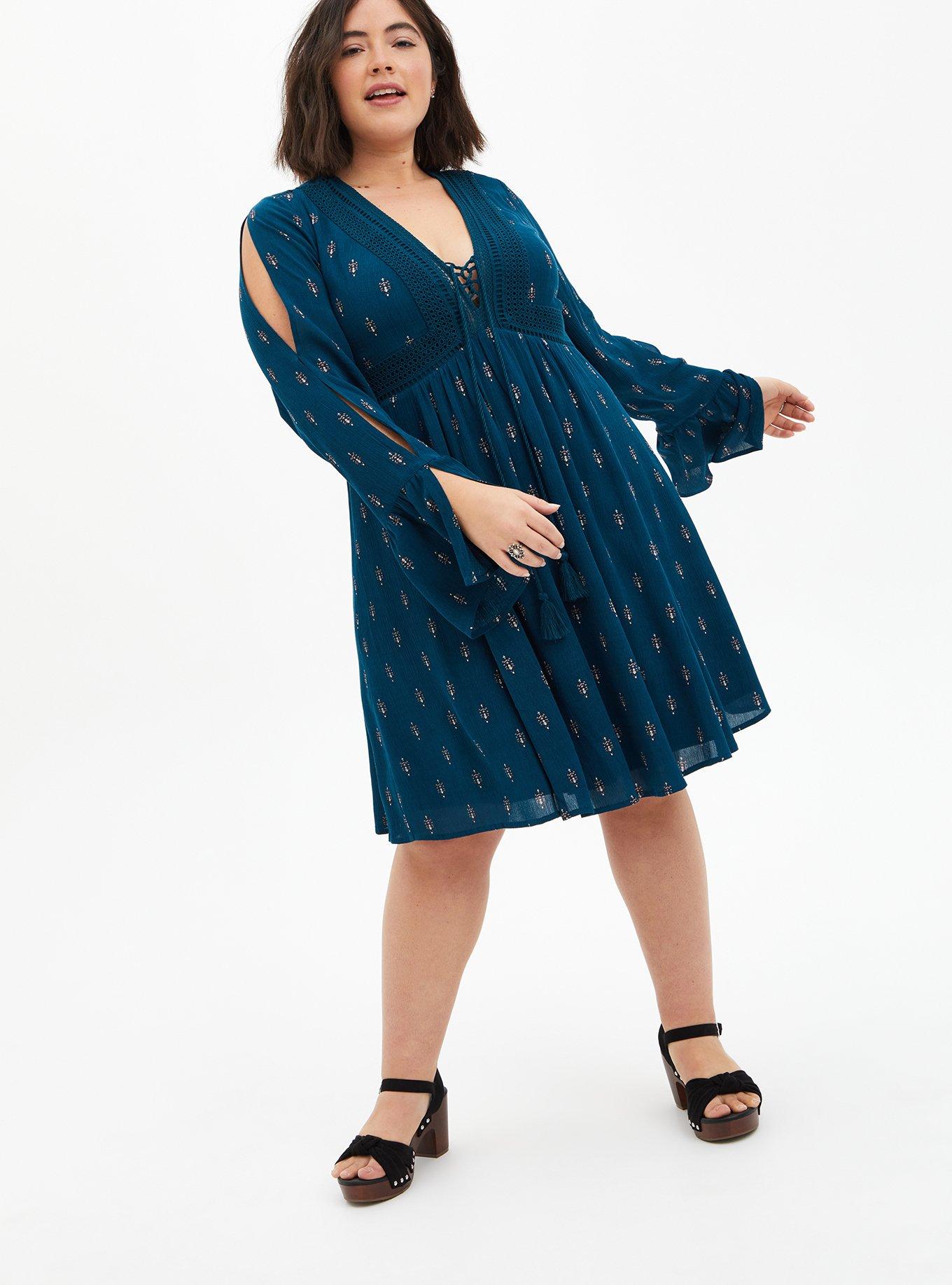 Plus size gauze peasant 2024 dress