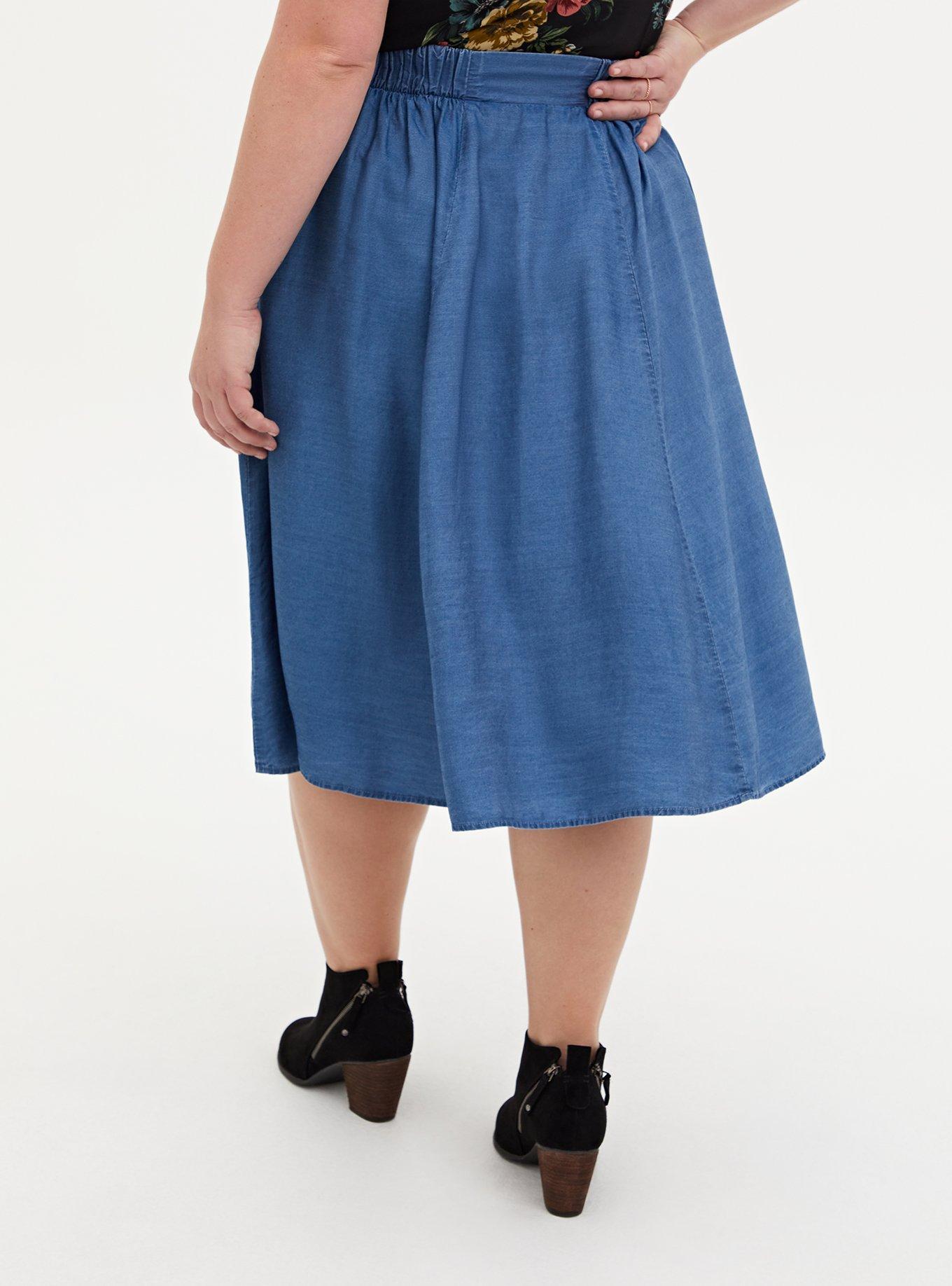 Chambray button 2025 down skirt