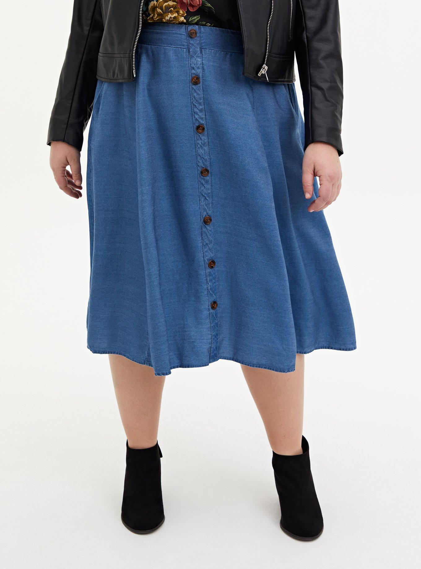 Button shop chambray skirt