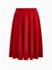 Midi Studio Luxe Ponte Skirt, RED, hi-res