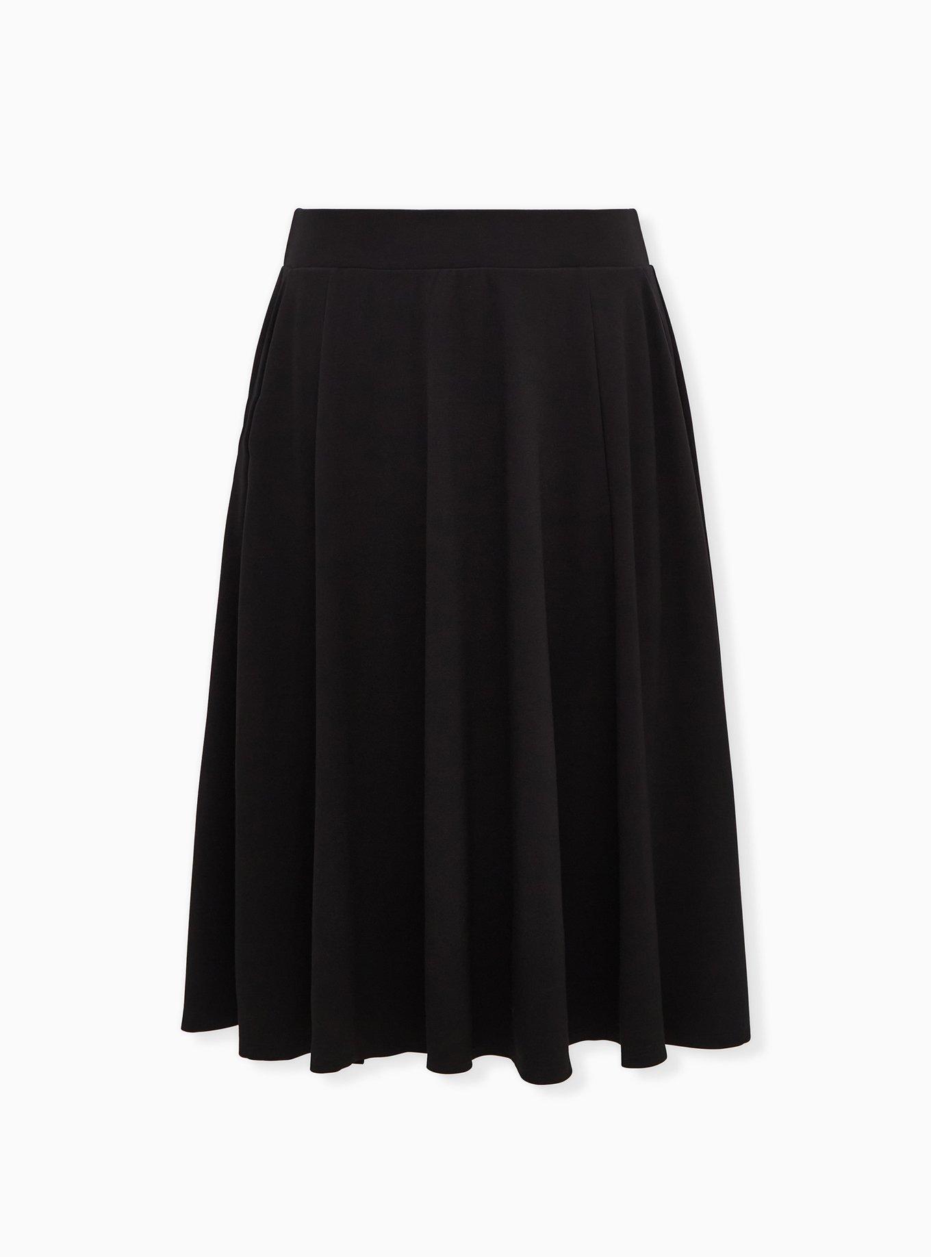 Plus Size - Midi Studio Luxe Ponte Skirt - Torrid