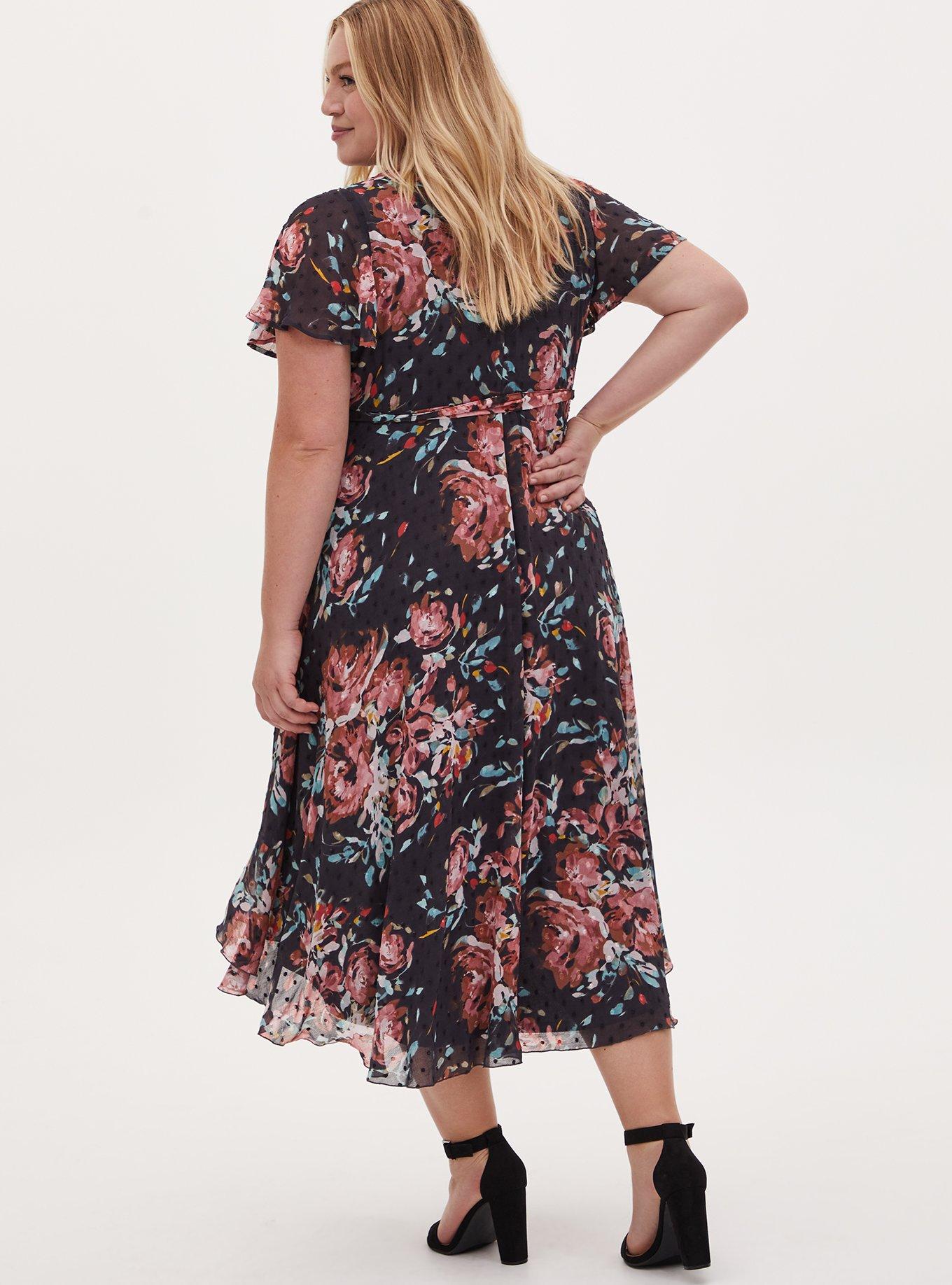 TORRID Multi-color Floral Print Wrap sale Dress