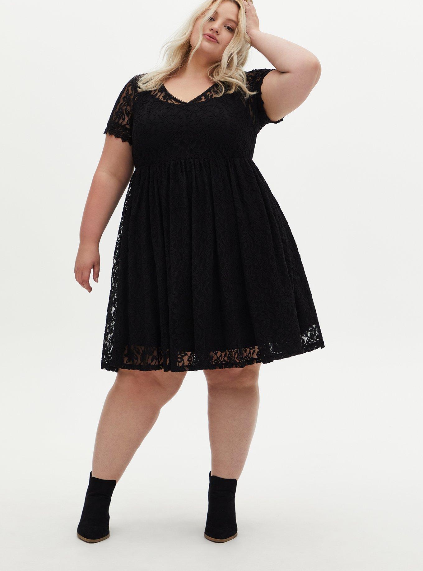 Plus Size - Mini Lace Skater Dress - Torrid