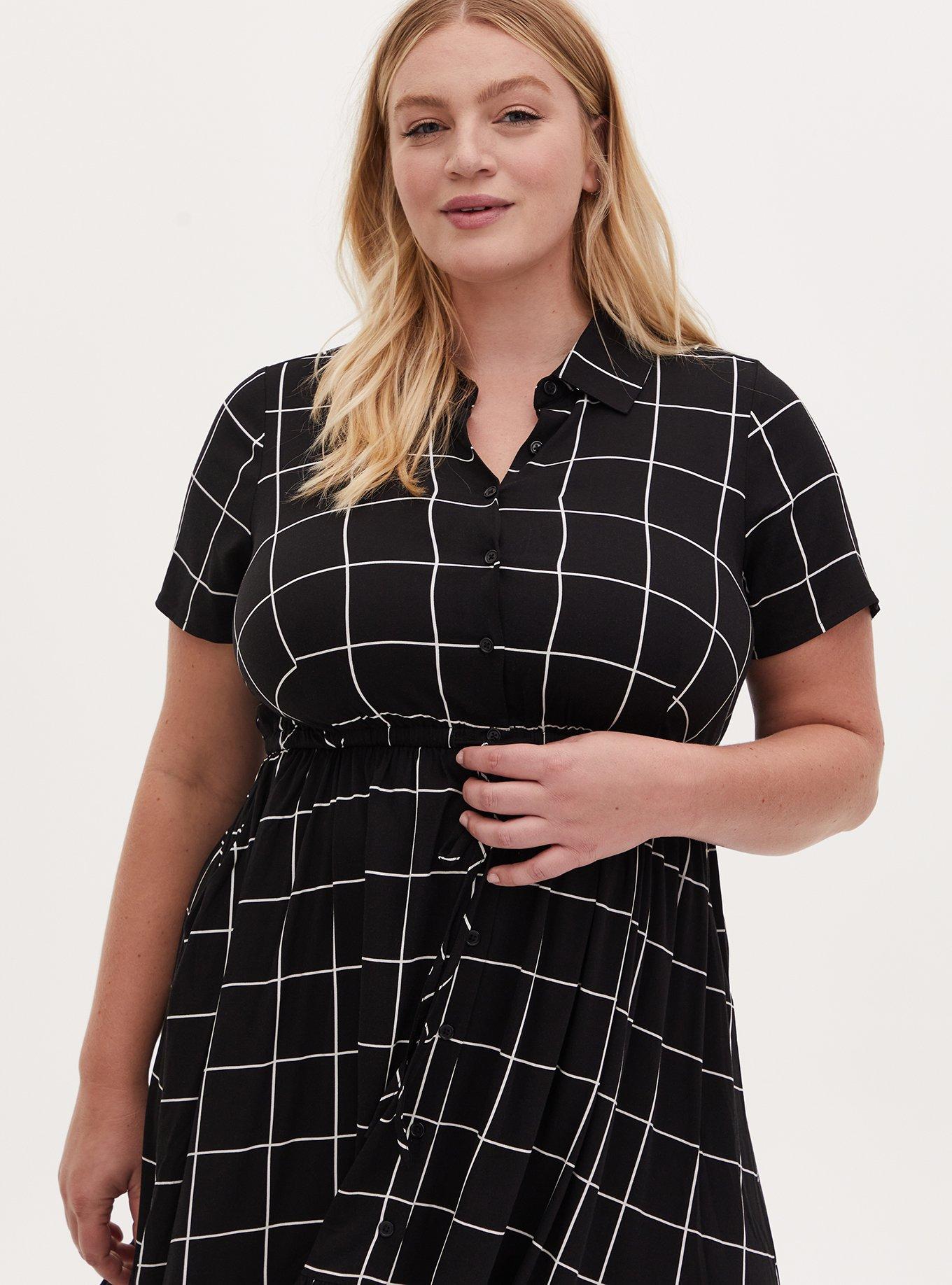 Plus Size Midi Challis ButtonFront Shirt Dress Torrid