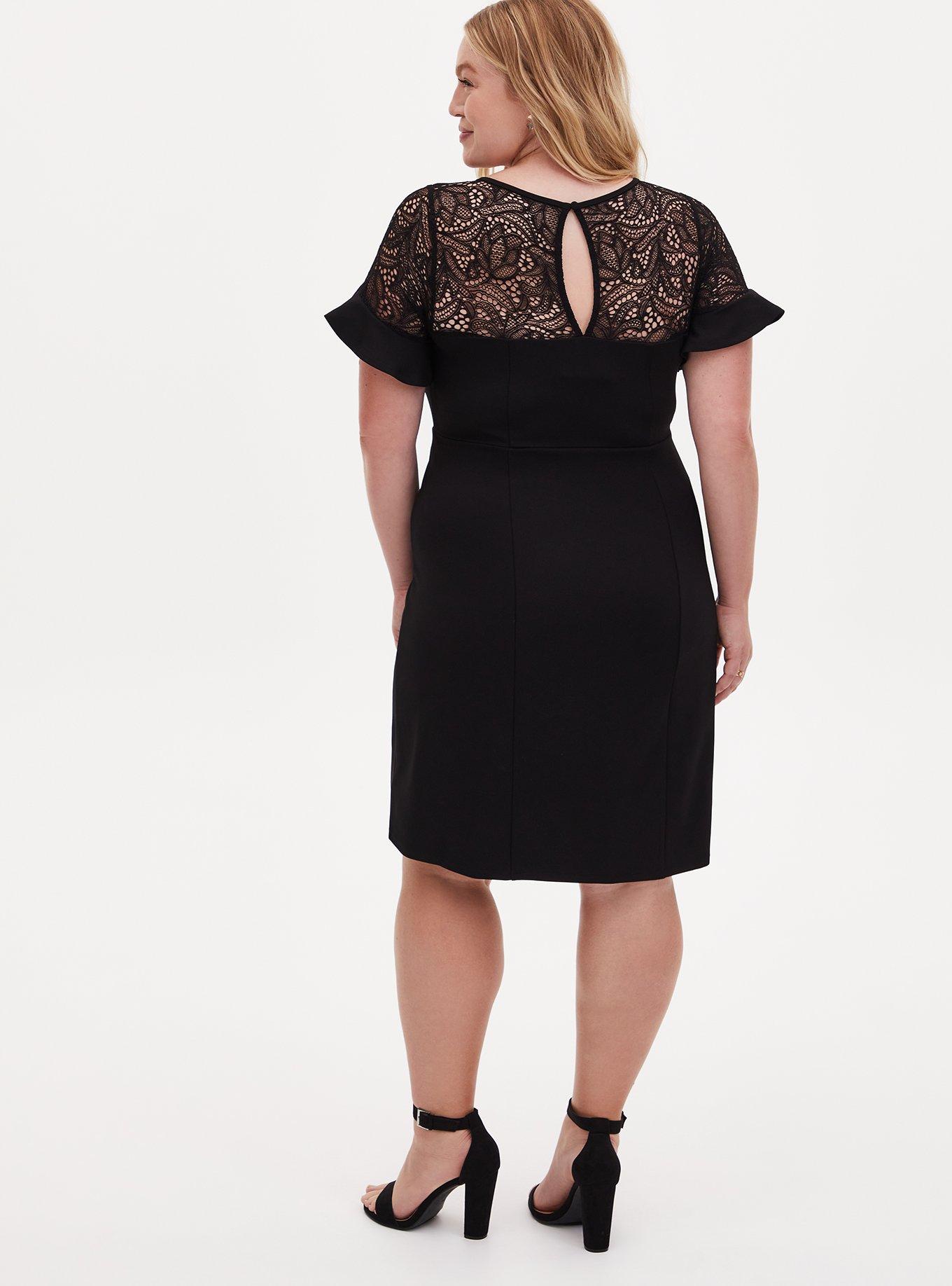 Mini Scuba Shift Dress, DEEP BLACK, alternate