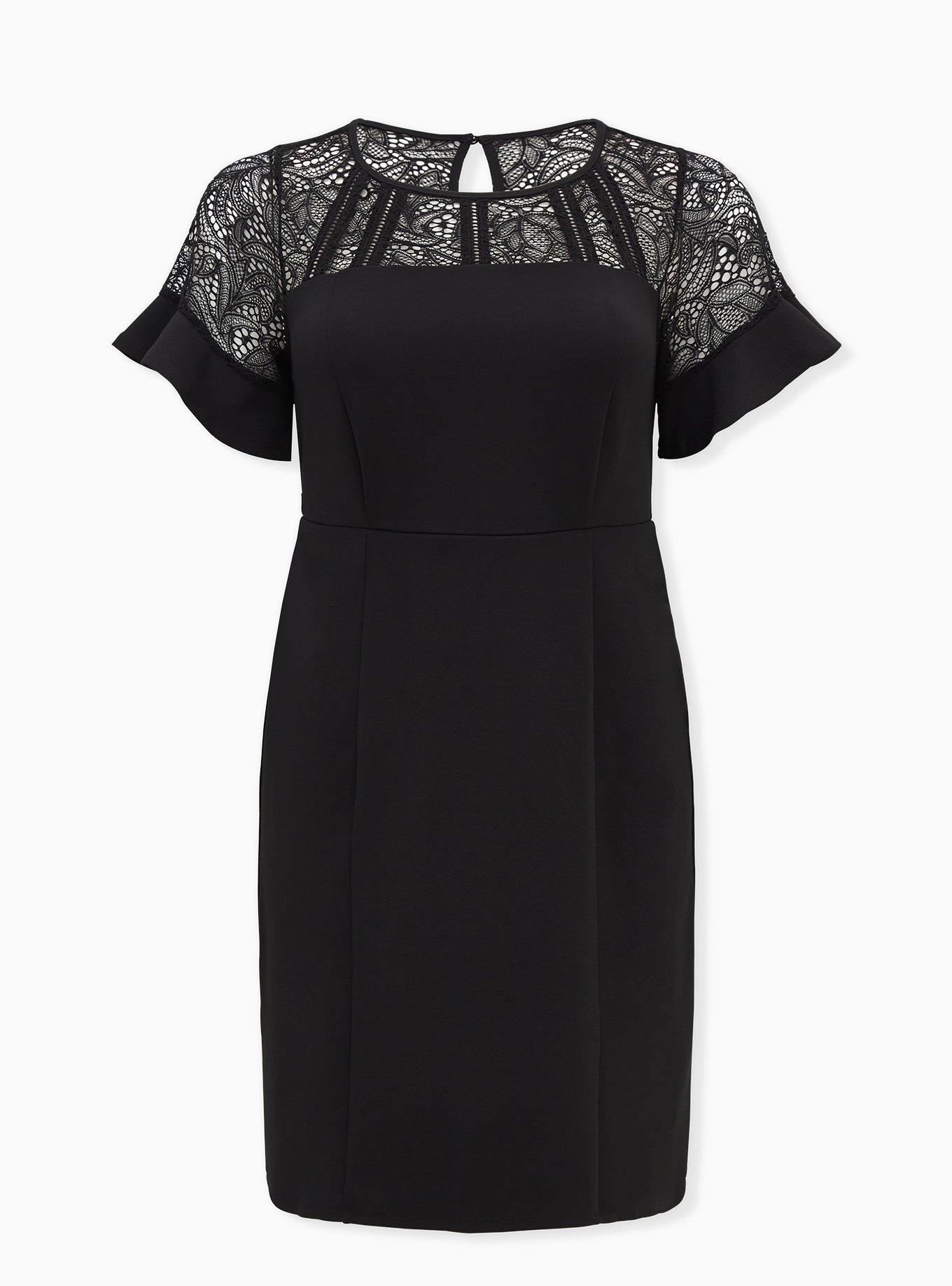 Mini Scuba Shift Dress, DEEP BLACK, hi-res