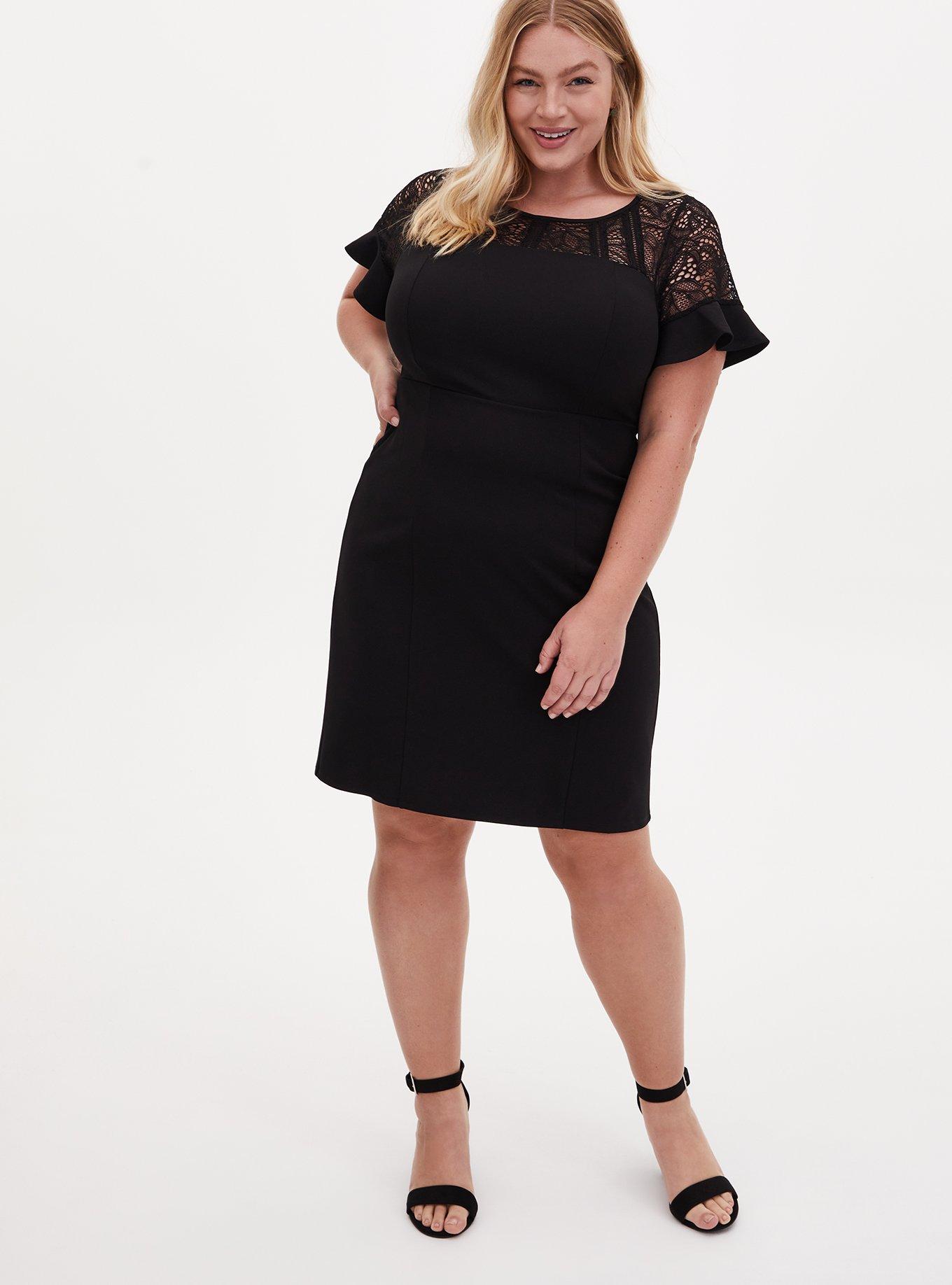 Mini Scuba Shift Dress, DEEP BLACK, hi-res