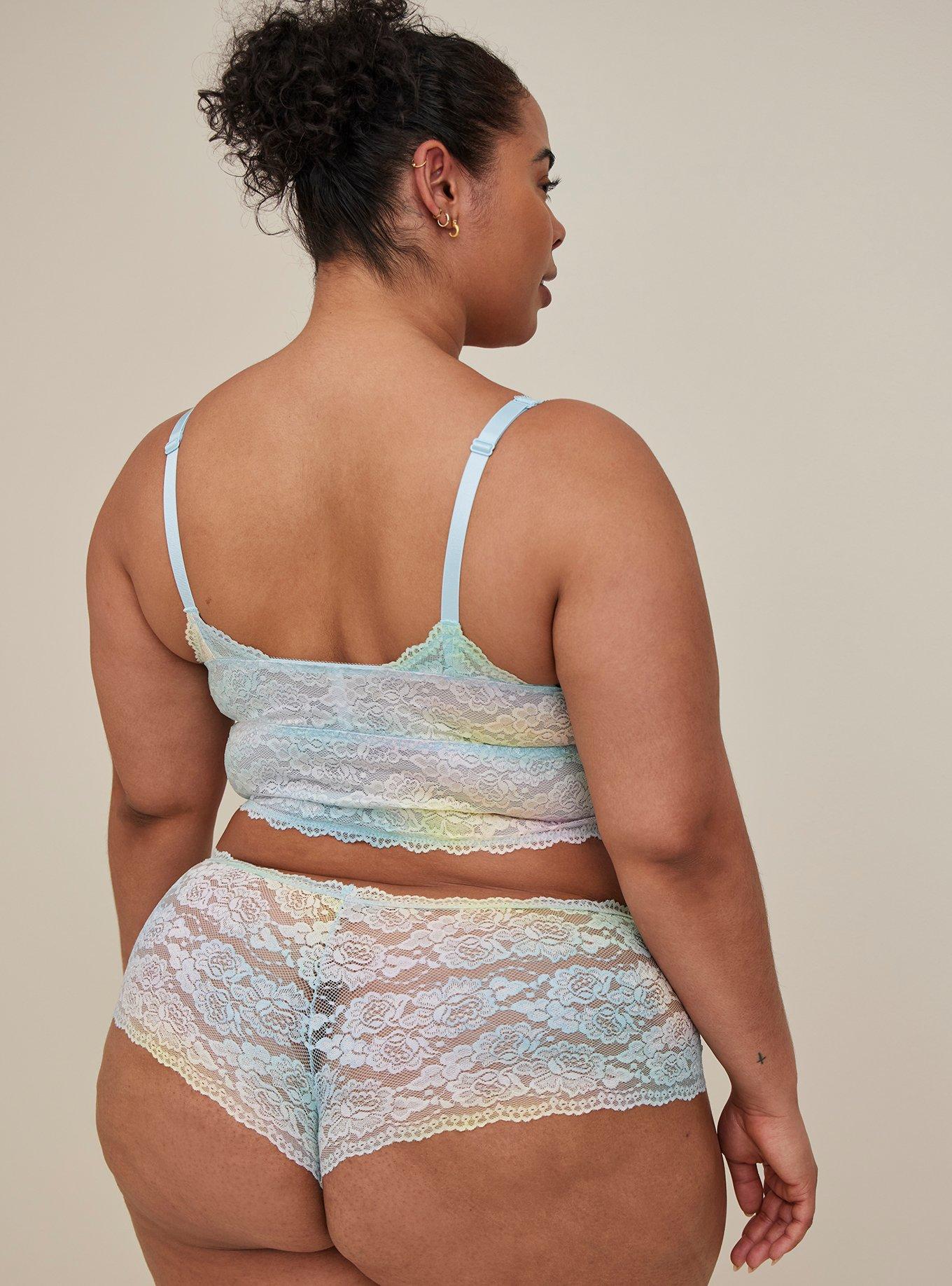 Plus Size - Lace Mid-Rise Cheeky Panty With T Back - Torrid