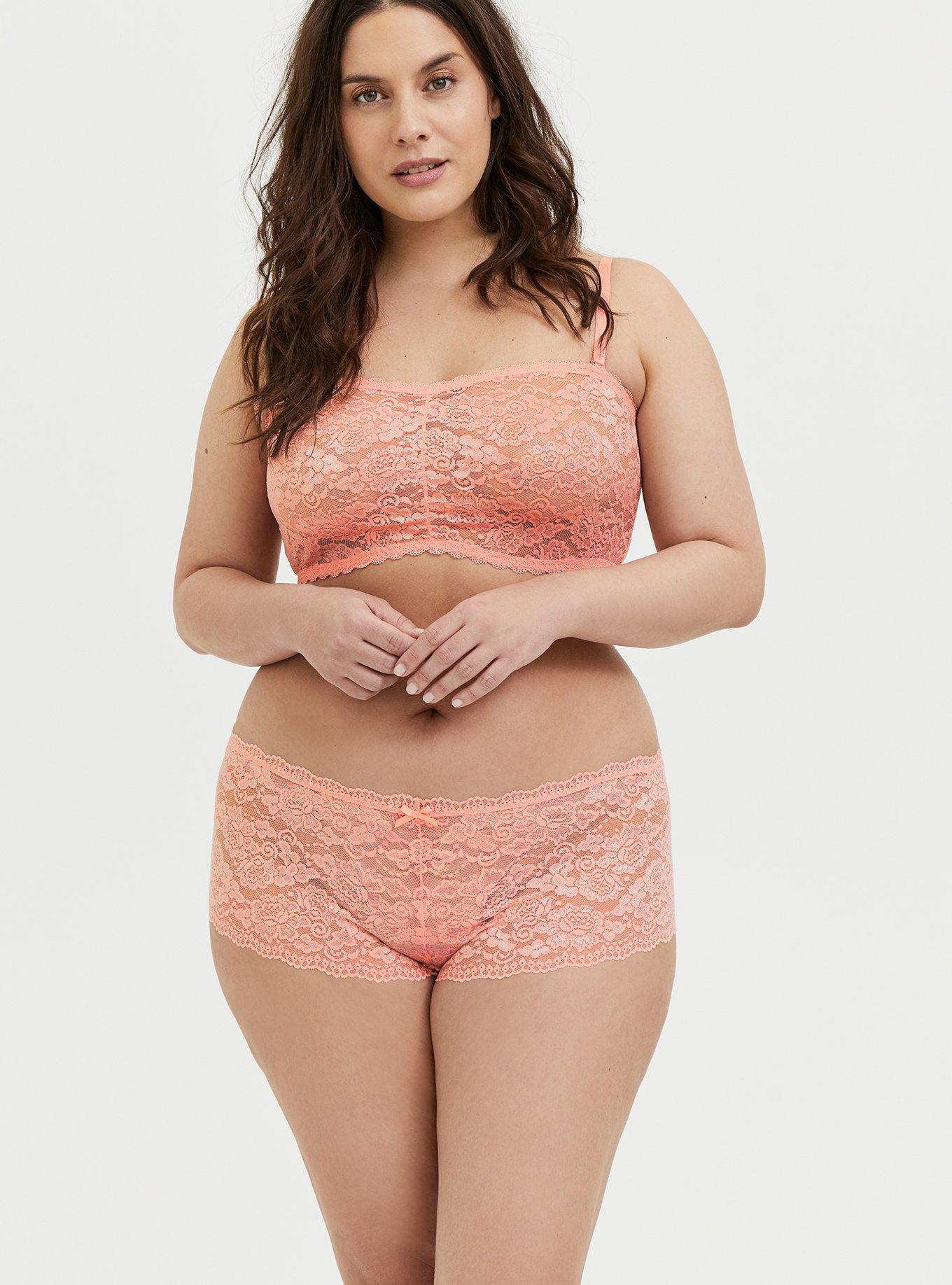 Simply Lace Mid-Rise Cheeky Panty, PEACH MELBA, alternate