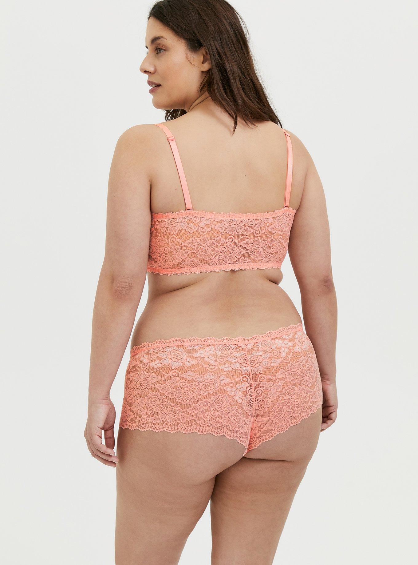 Simply Lace Mid-Rise Cheeky Panty, PEACH MELBA, alternate