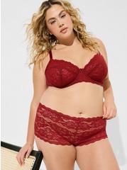 Simply Lace Mid-Rise Cheeky Panty, RHUBARB, hi-res