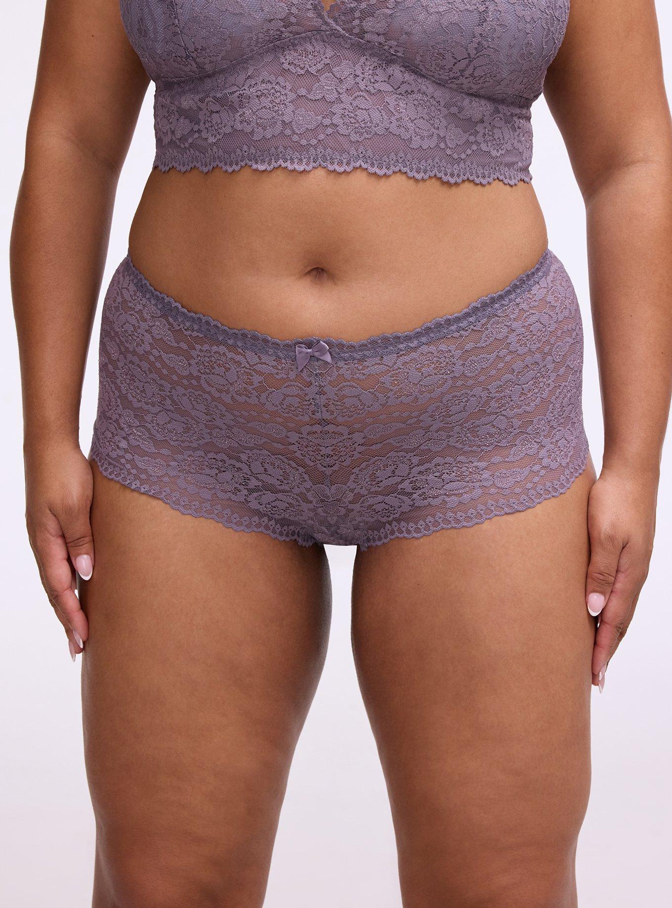 Simply Lace Mid-Rise Cheeky Panty, PURPLE SAGE, alternate