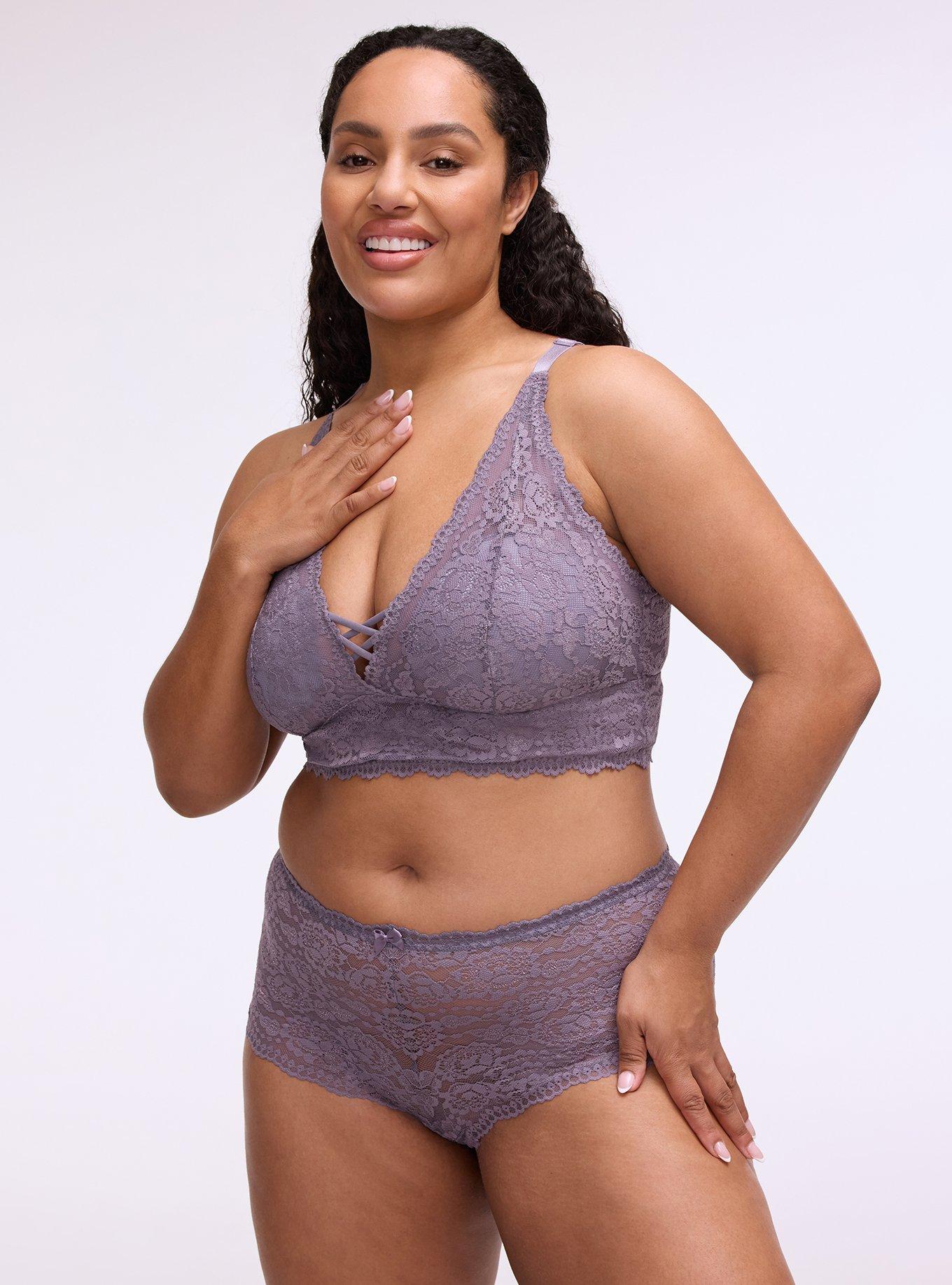 Simply Lace Mid-Rise Cheeky Panty, PURPLE SAGE, hi-res