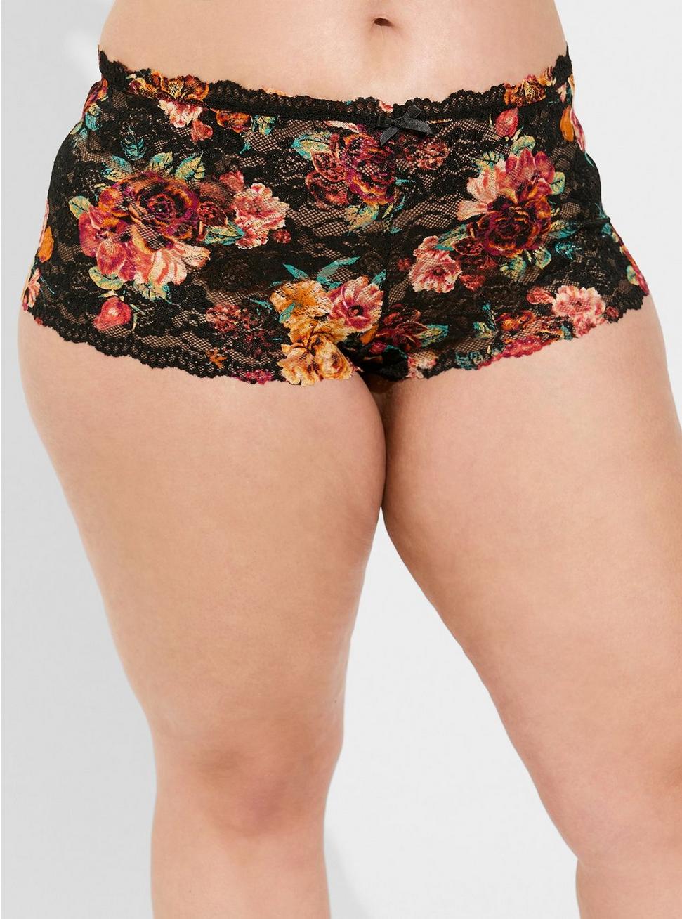 Simply Lace Mid-Rise Cheeky Panty, NON ANIMALISTIC FLORAL BLACK, alternate