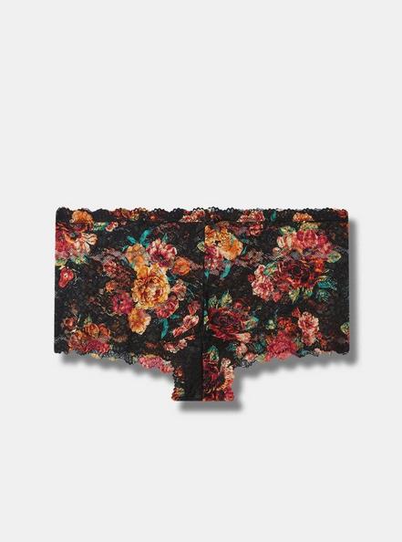 Simply Lace Mid-Rise Cheeky Panty, NON ANIMALISTIC FLORAL BLACK, hi-res