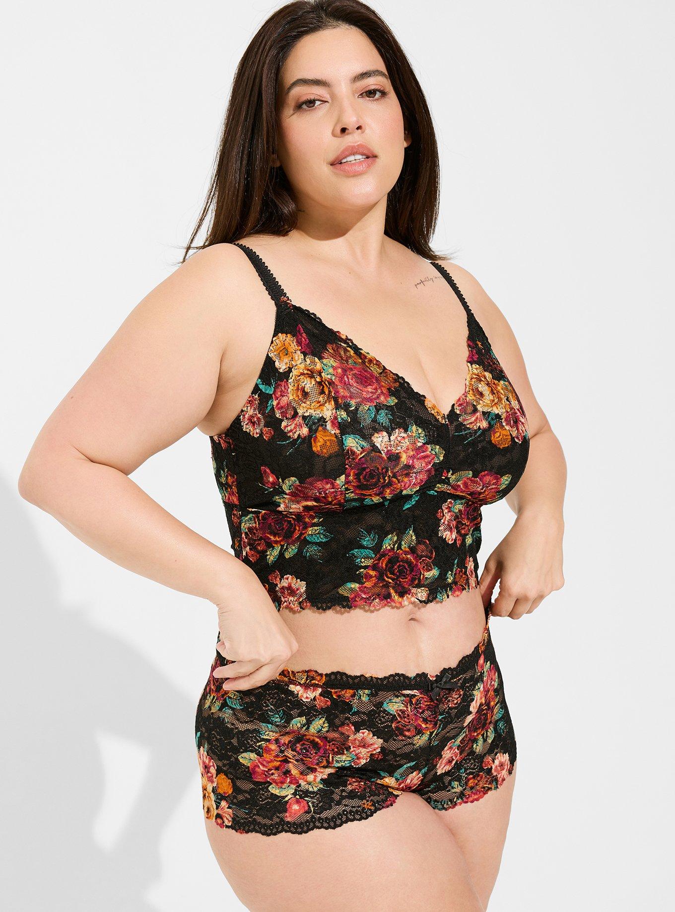 Plus Size - Lace Mid-Rise Cheeky Panty With T Back - Torrid