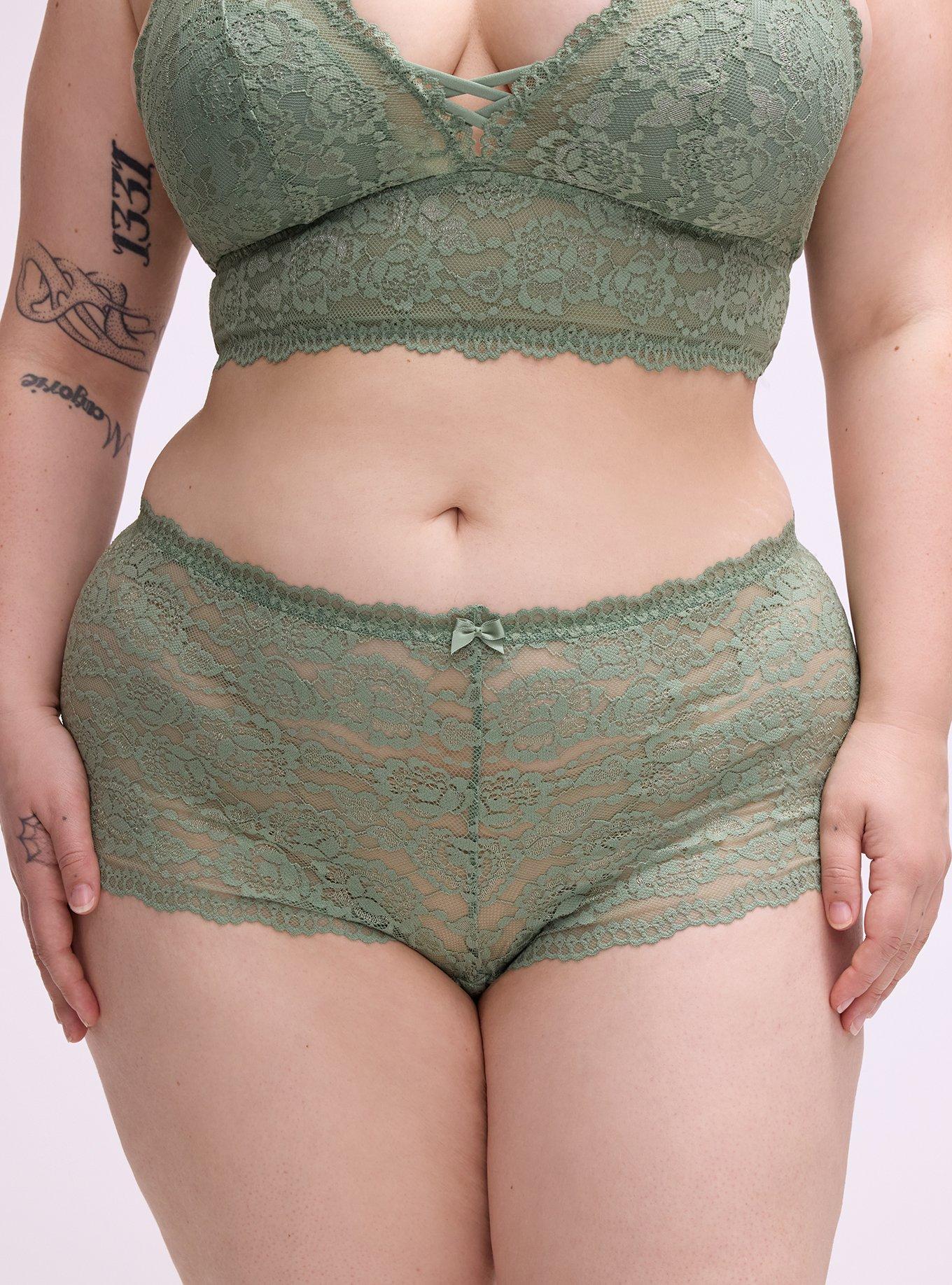 Simply Lace Mid-Rise Cheeky Panty, HEDGE GREEN, alternate