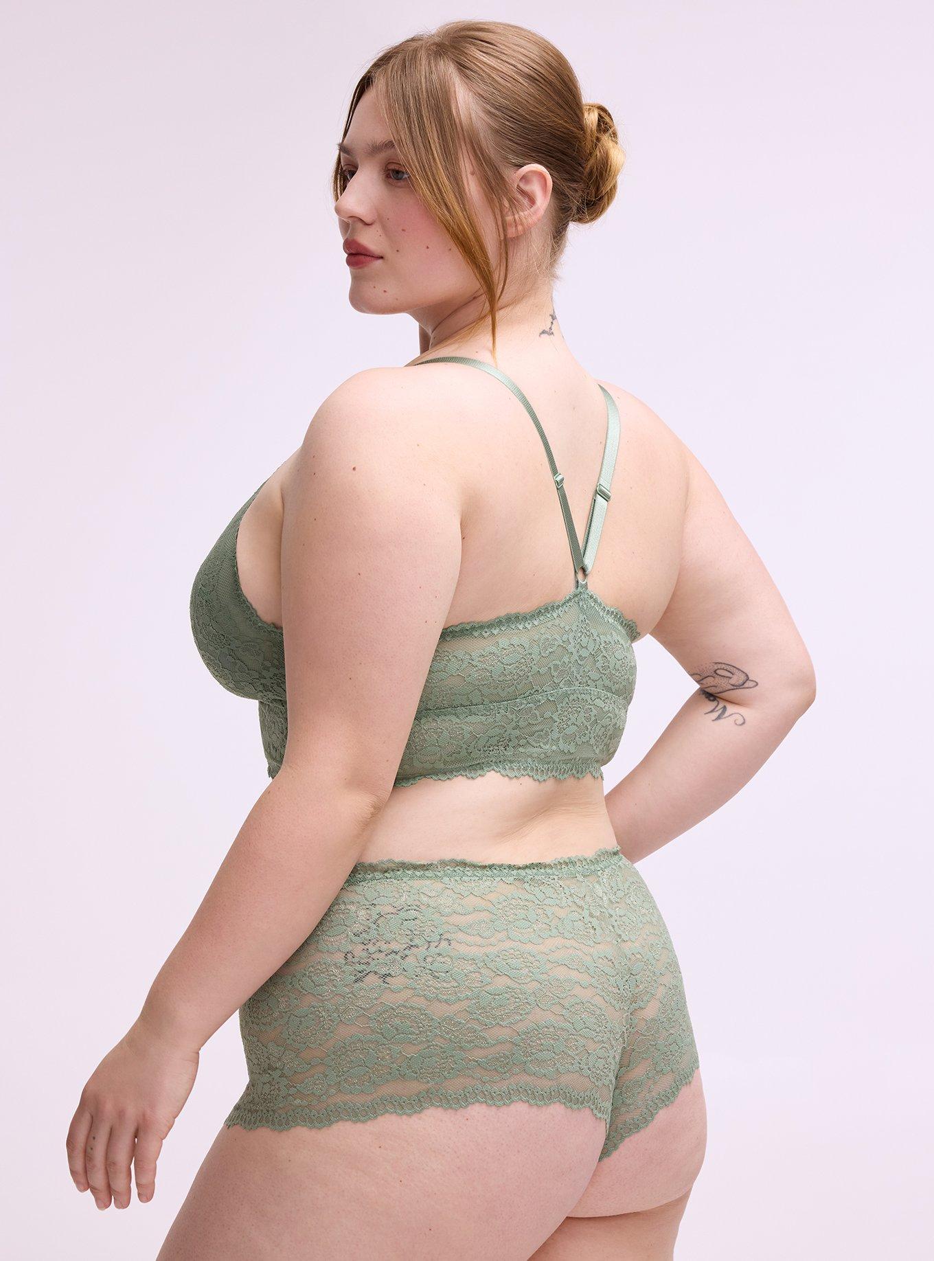 Simply Lace Mid-Rise Cheeky Panty, HEDGE GREEN, alternate